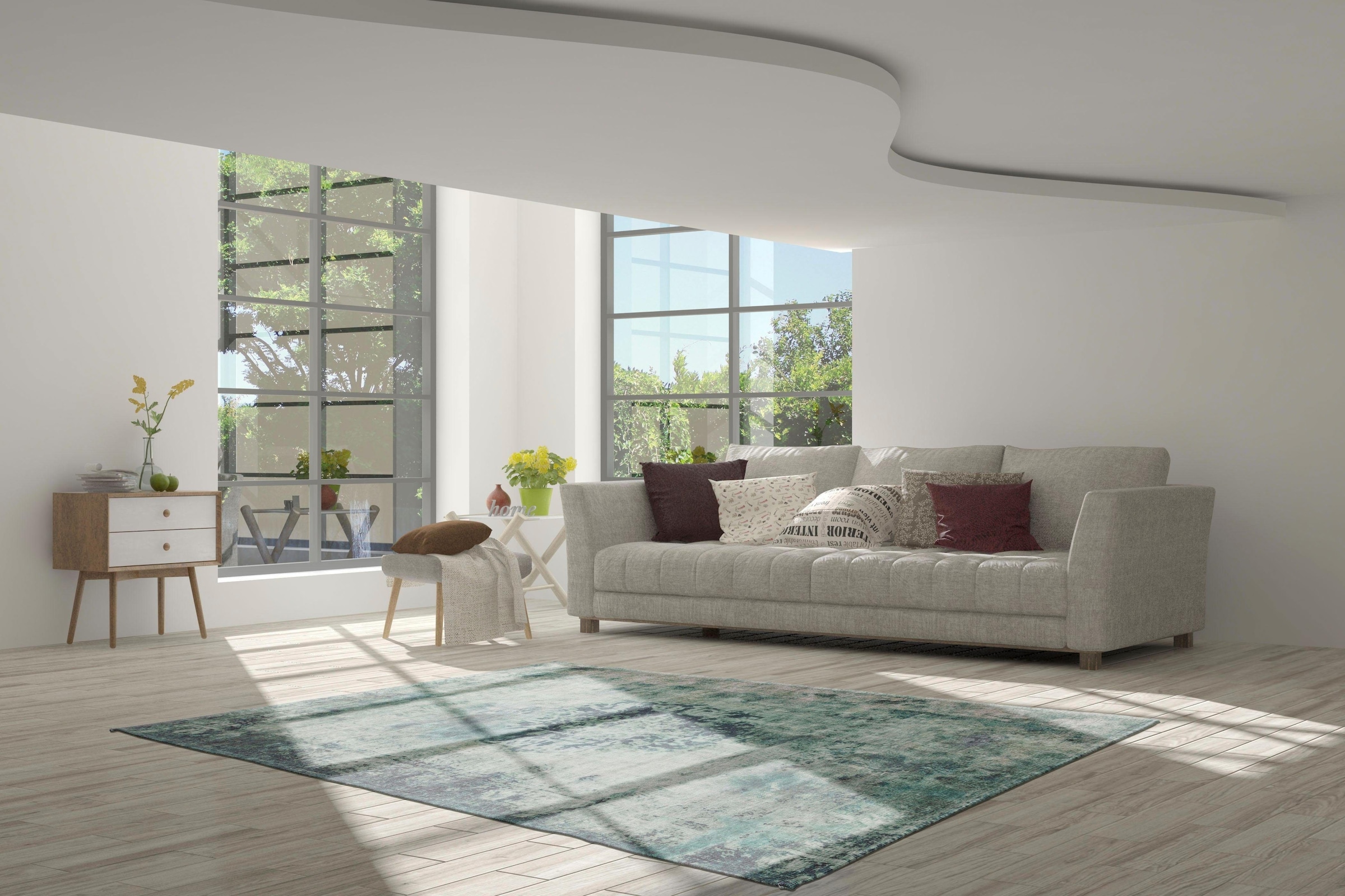 calo-deluxe Teppich »Layata 8034«, rechteckig, 9 mm Höhe, Kurzflor, Wohnzimmer