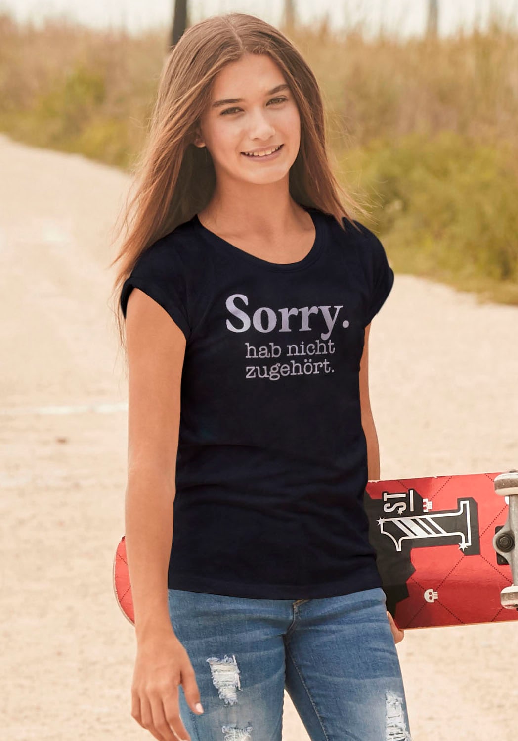 | »Sorry. Form T-Shirt hab in zugehört.«, günstig ✵ entdecken legerer KIDSWORLD Jelmoli-Versand nicht weiter