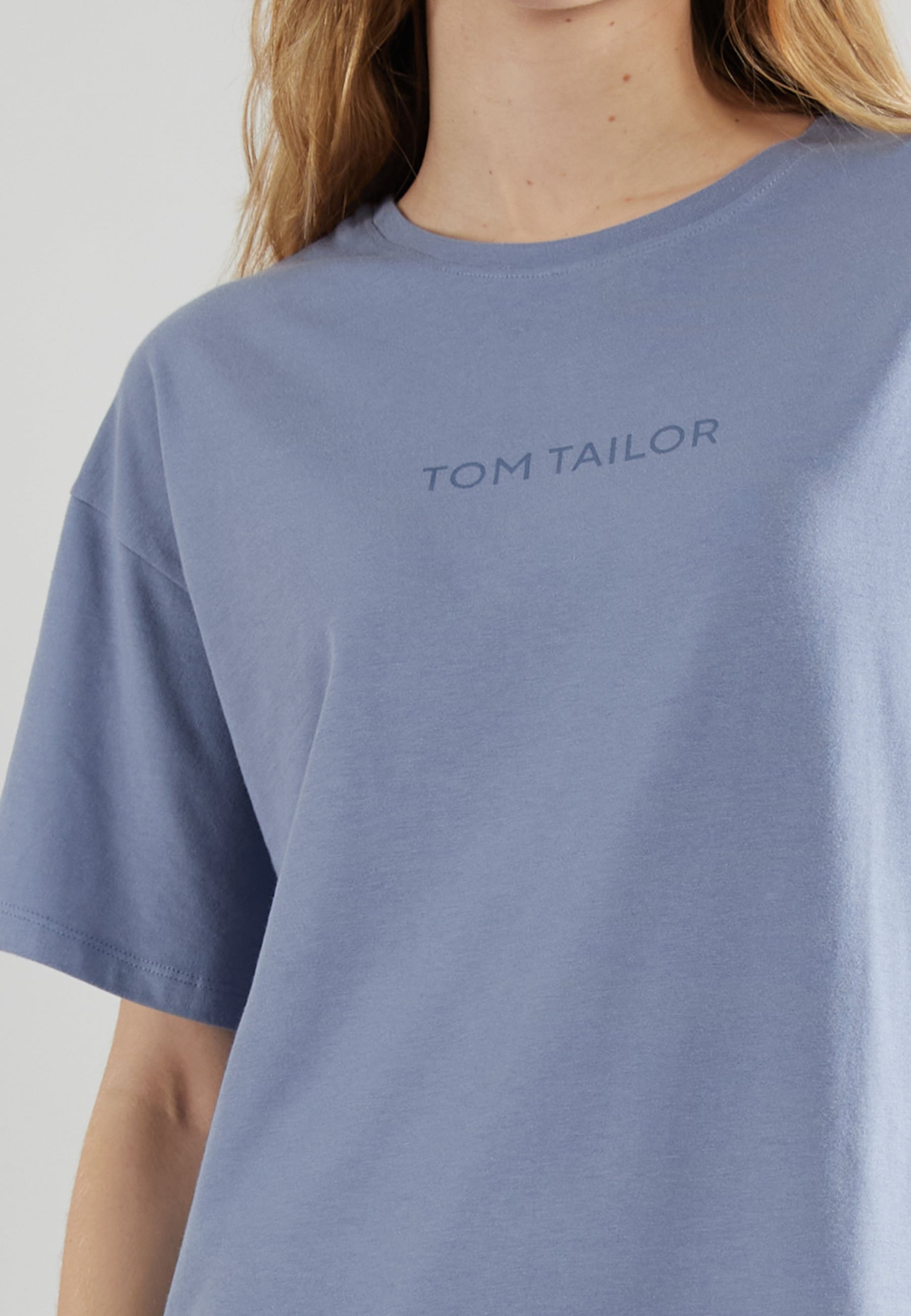 TOM TAILOR Nachthemd »Charlotte«, mit Logo, Kurzarm, Rundhalsausschnitt, hautfreundlich, atmungsaktiv