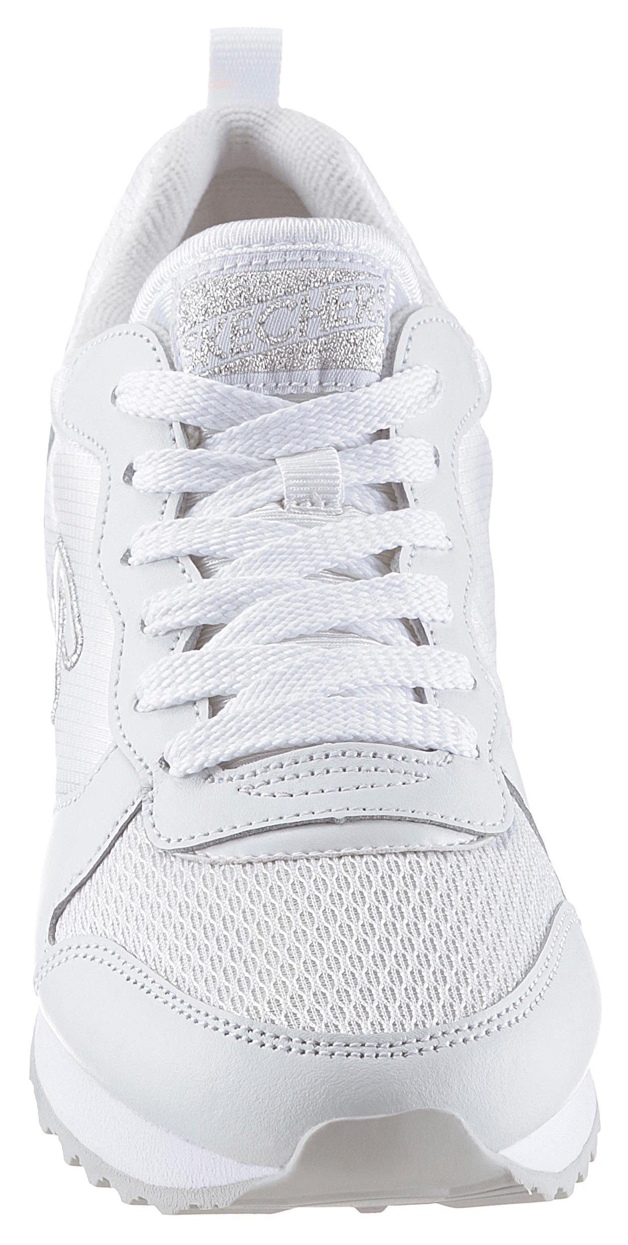 Skechers Sneaker »Goldfarben´n Gurl«, Freizeitschuh, Halbschuh, Schnürschuh mit Metallic-Details