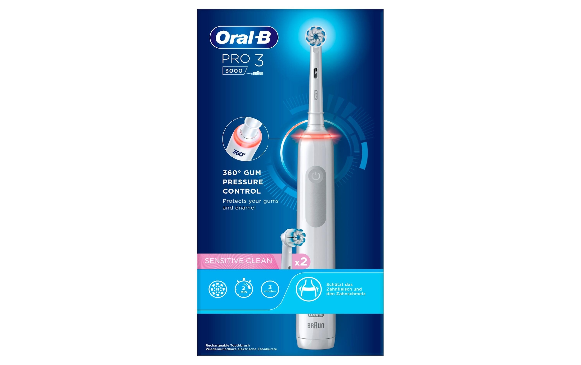 Oral-B Elektrische Zahnbürste »3 3000 Sensitive Clean White«