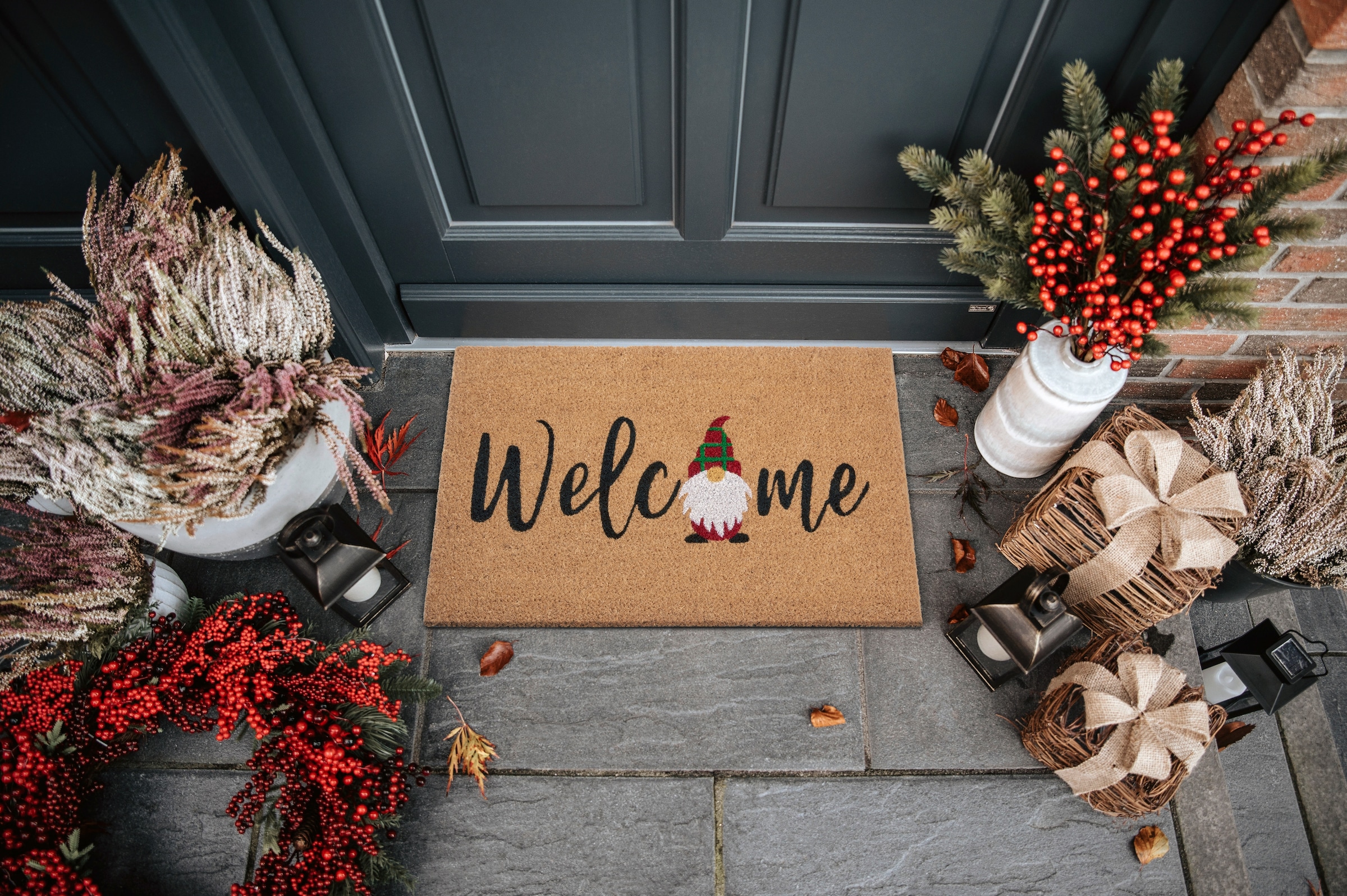 HANSE Home Fussmatte »Kokos Welcome Gnome«, rechteckig, 15 mm Höhe, Weihnachten, Schmutzfangmatte, Outdoor, Rutschfest, Innen, Kokosmatte