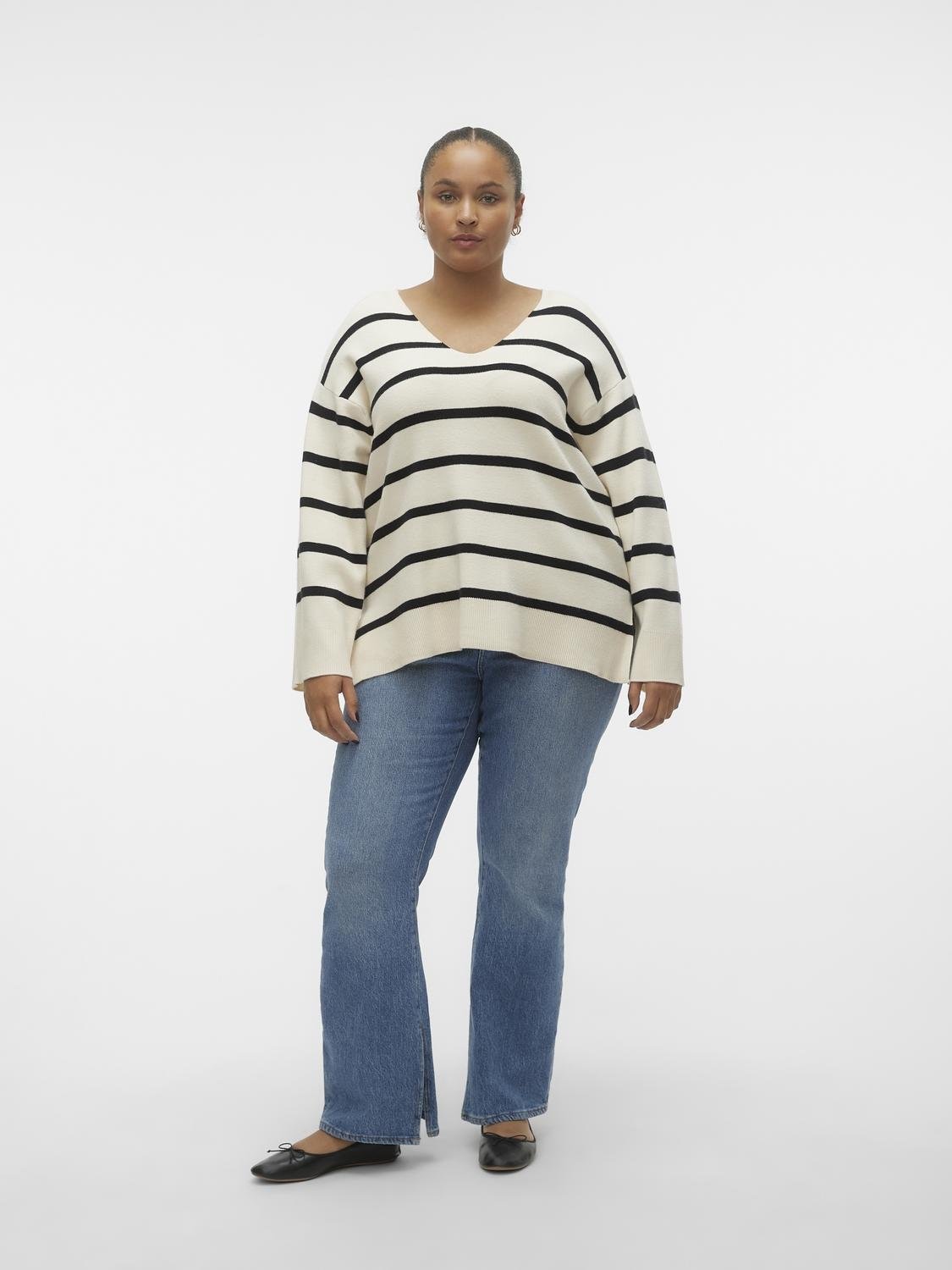 Vero Moda Curve Strickpullover »VMCSABA LS V-NECK PULLOVER GA NOOS CUR«