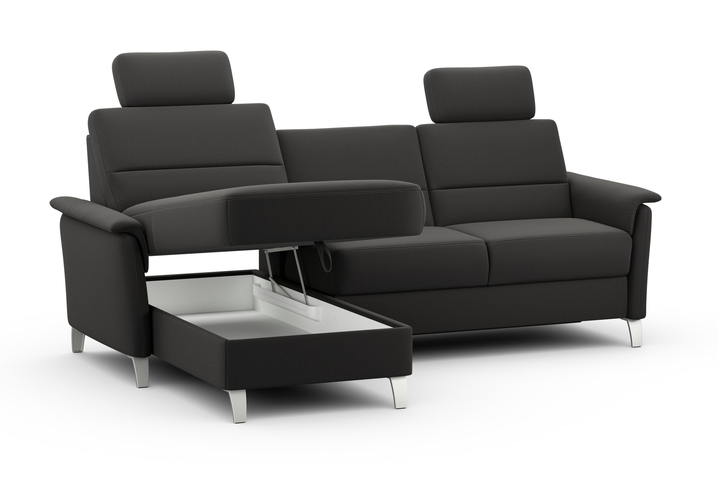 sit&more Ecksofa »Palmera L-Form«, Federkern, wahlweise mit Bettfunktion und mit/ohne Stauraum