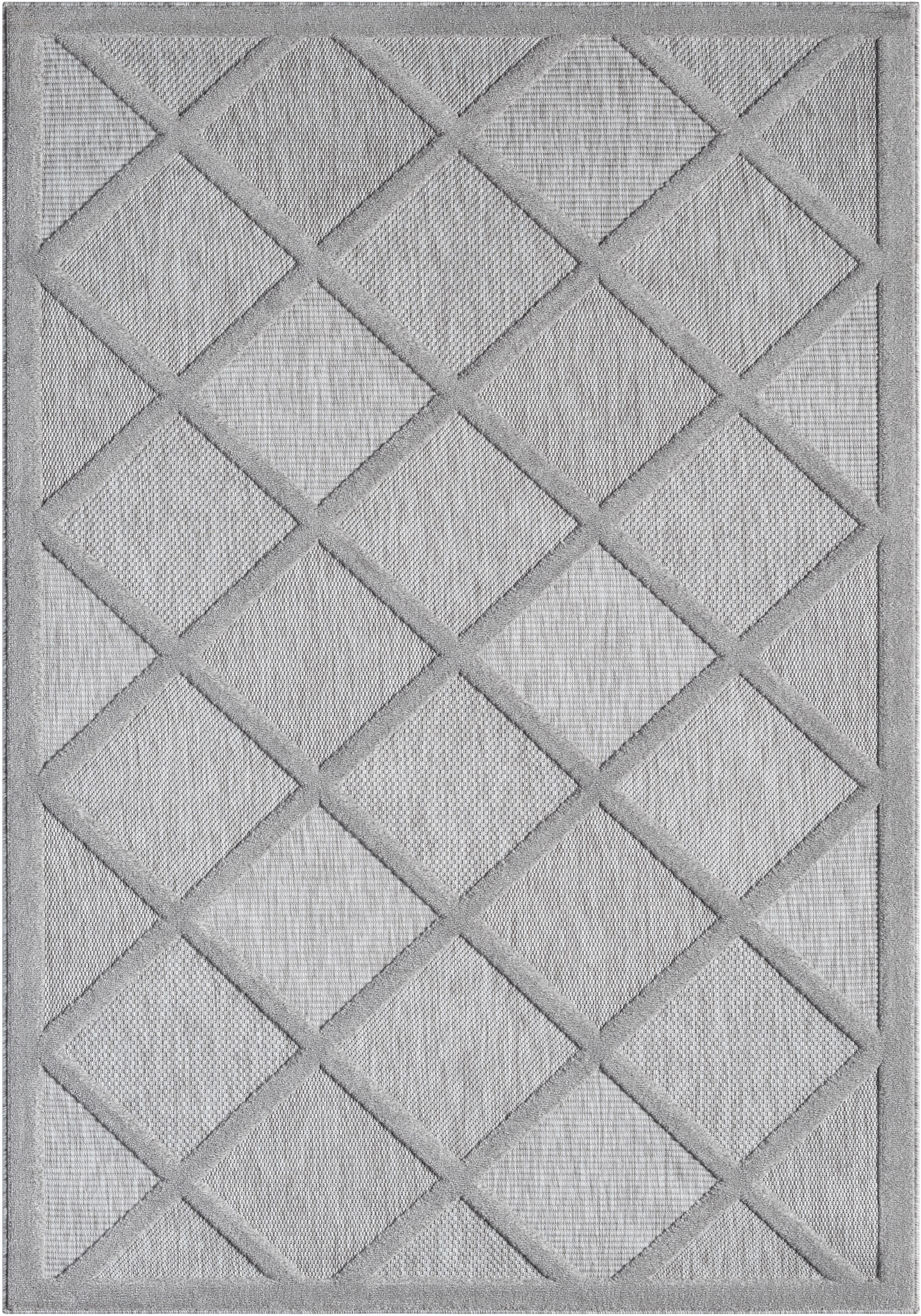 Myflair Möbel & Accessoires Teppich »Amara, LAGERRÄUMUNG!«, rechteckig, 8 mm Höhe, Uni Farben, Hoch-Tief Effekt, Outdoor geeignet, Balkon, Terrasse