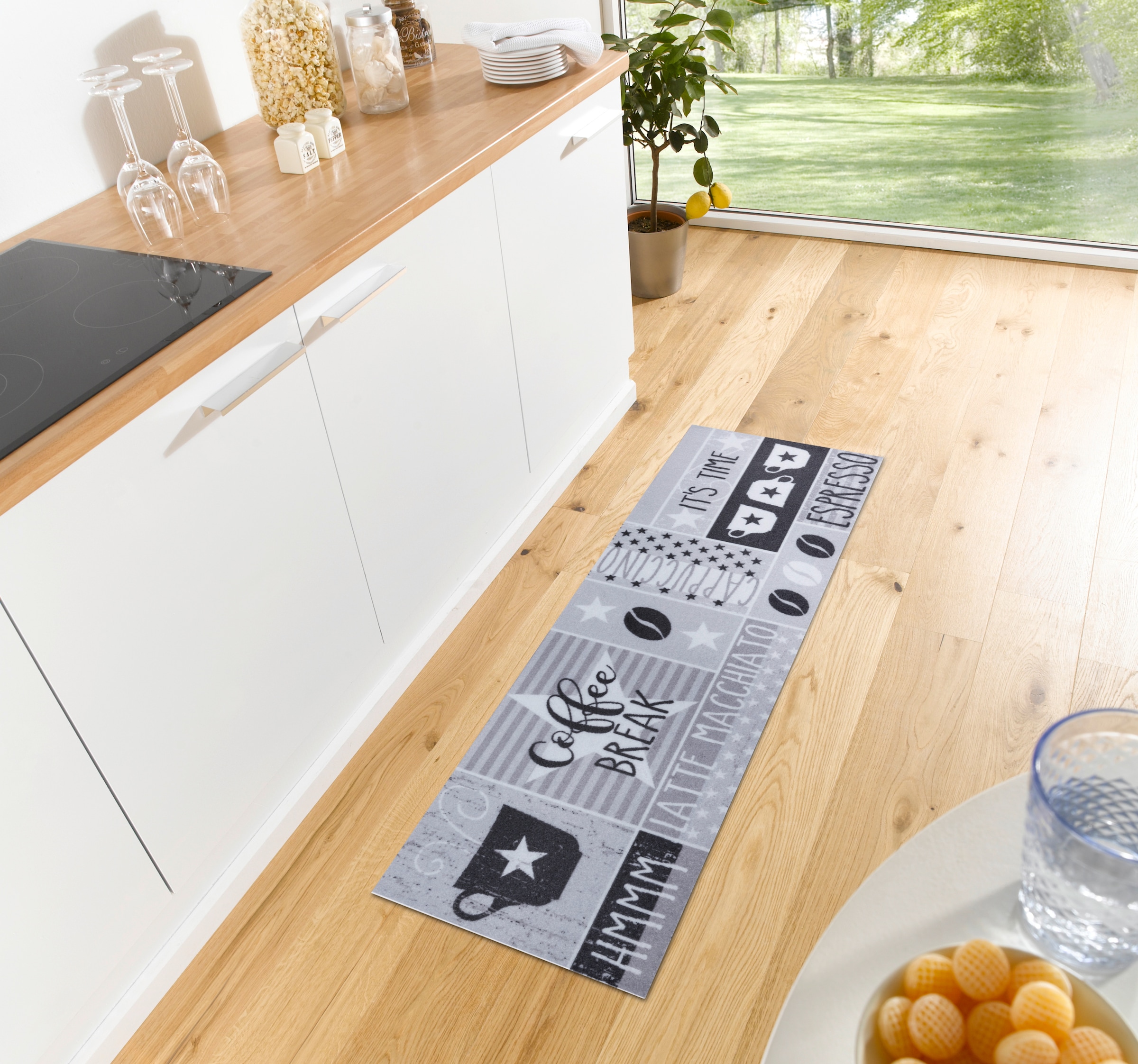 HANSE Home Küchenläufer »Its Time For Espresso«, rechteckig, 3 mm Höhe, Läufer, Rutschfest, Küchenteppich, Küche, Teppich, Pflegeleicht