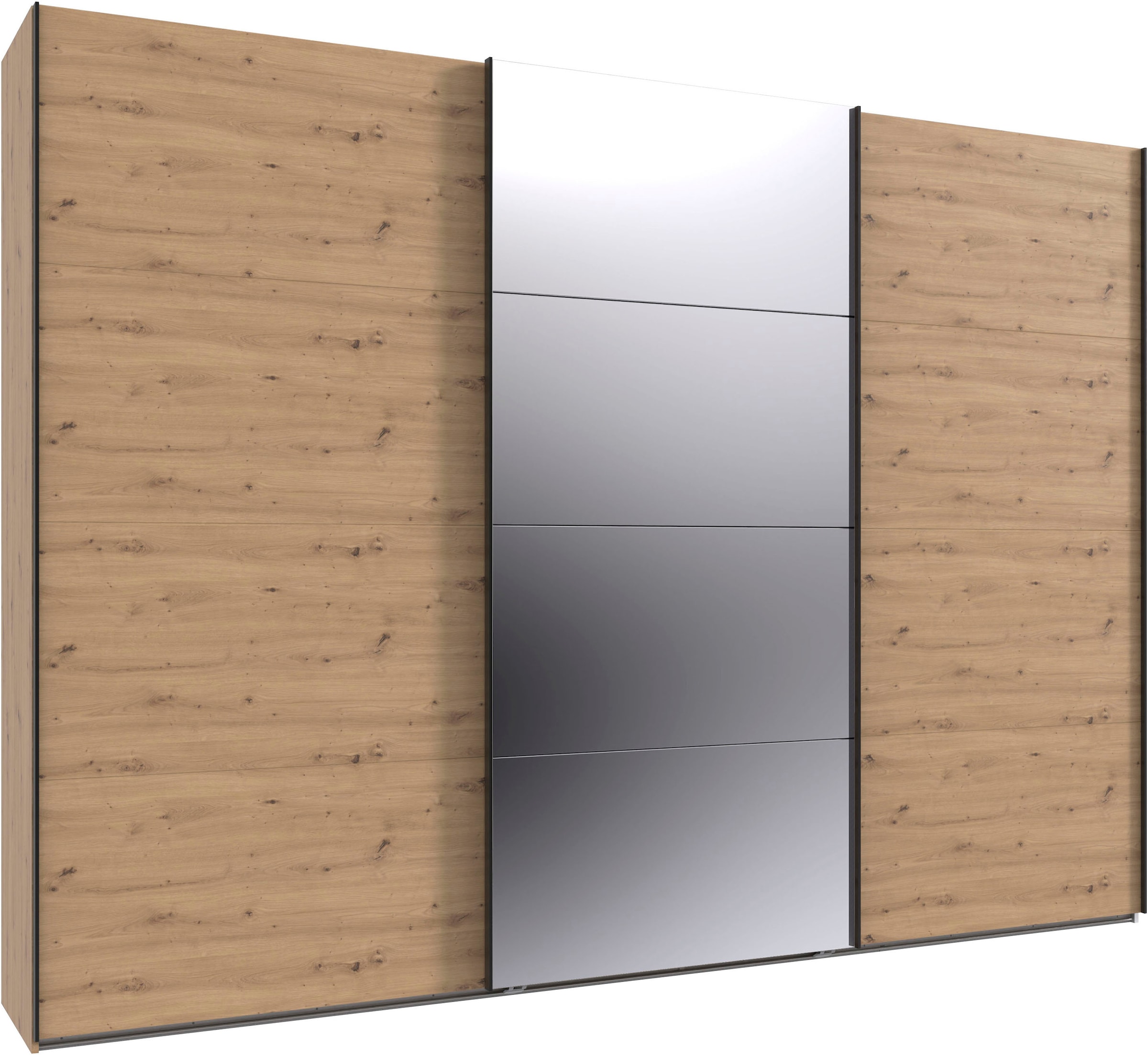 Wimex Kleiderschrank »Mugano, Made in Germany, Lieferung bis in Deine Etage und Stellort« wähle Deine Ausstattung: Basic oder Premium!, 3 Schwebetüren, grosse Grössen, mit oder ohne Spiegel, Metallgriffe