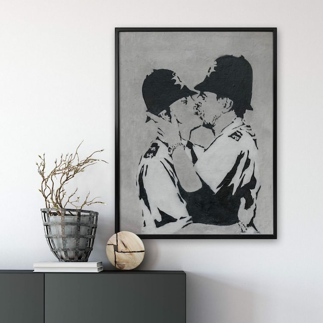 Wall-Art Poster »Graffiti Bilder Kissing Policemen«, Menschen, (1 St.),  Poster, Wandbild, Bild, Wandposter online bestellen | Jelmoli-Versand