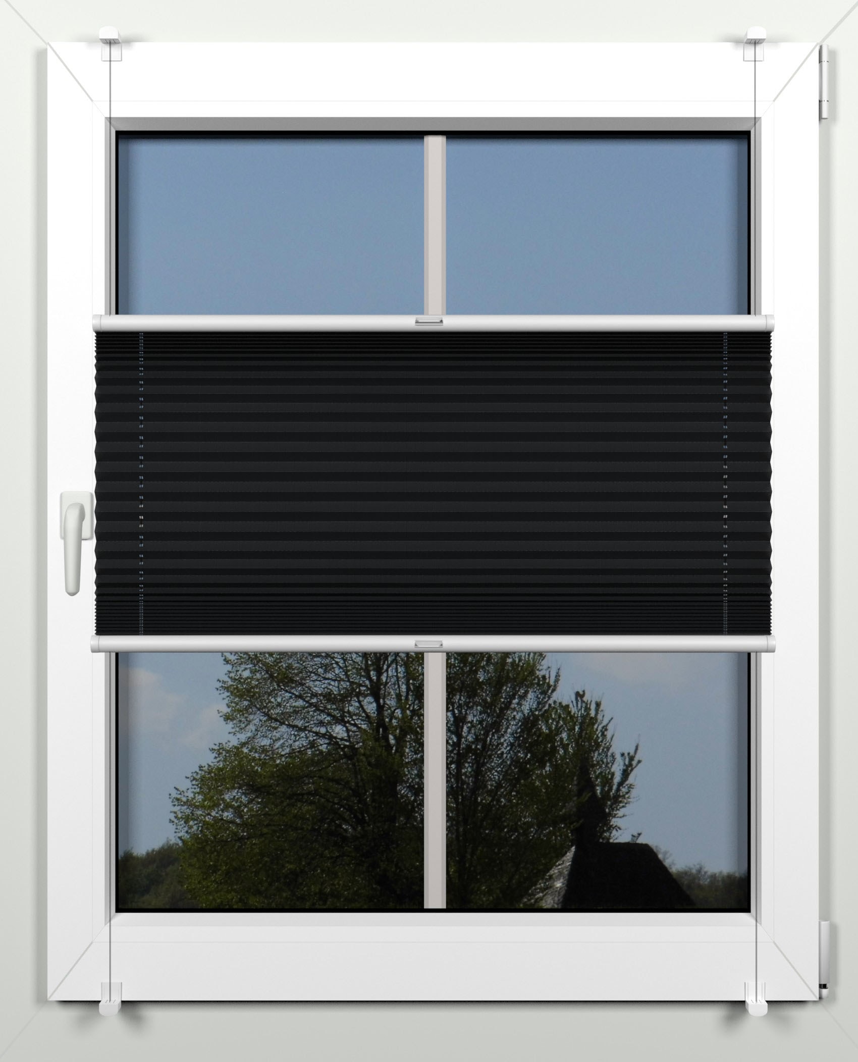 indeko Plissee "simple" Lichtschutz ohne Bohren verspannt mit Klemmträgern, nach Mass