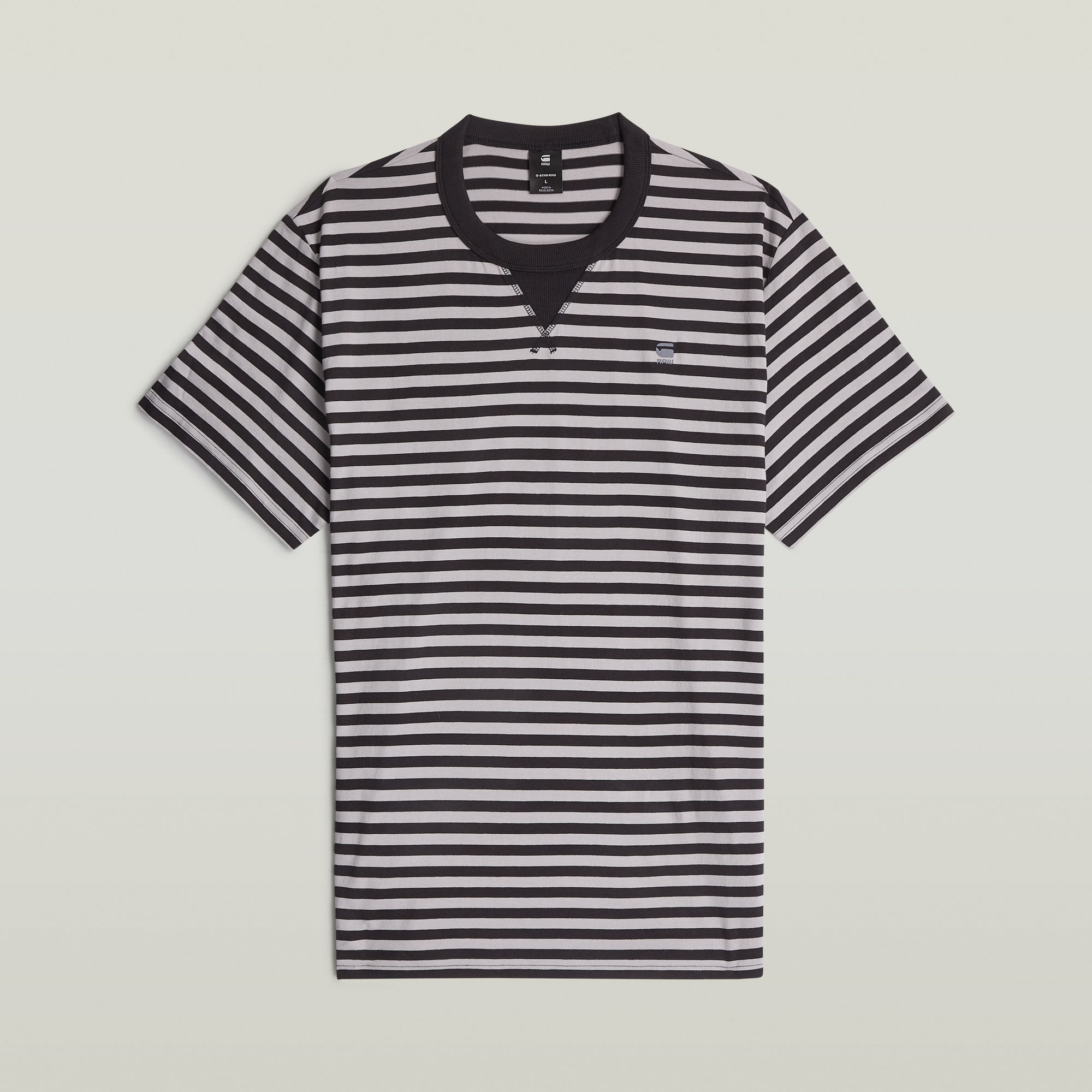G-STAR T-Shirt »Nifous Stripe«, mit geripptem Einsatz vorne
