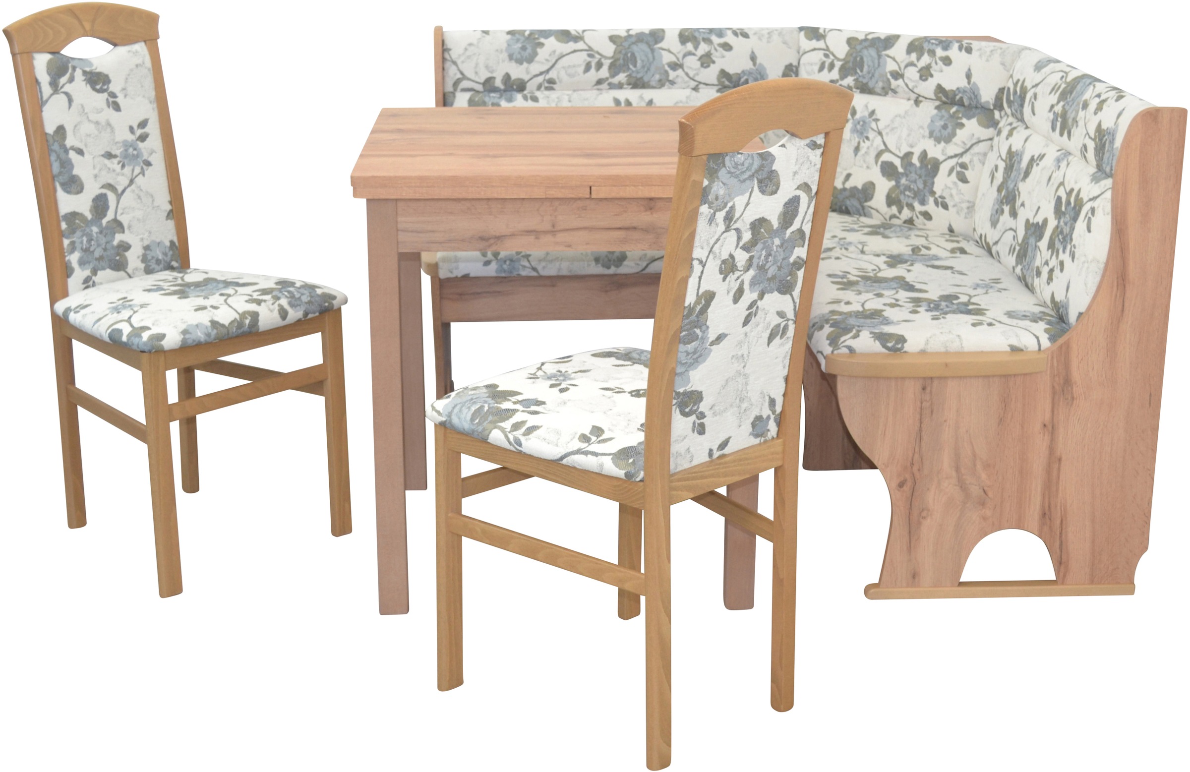 HOFMANN LIVING AND MORE Eckbankgruppe, (Spar-Set, 4 tlg., 4tlg. Set), Eckbank mit Stauraum unter den Sitzflächen