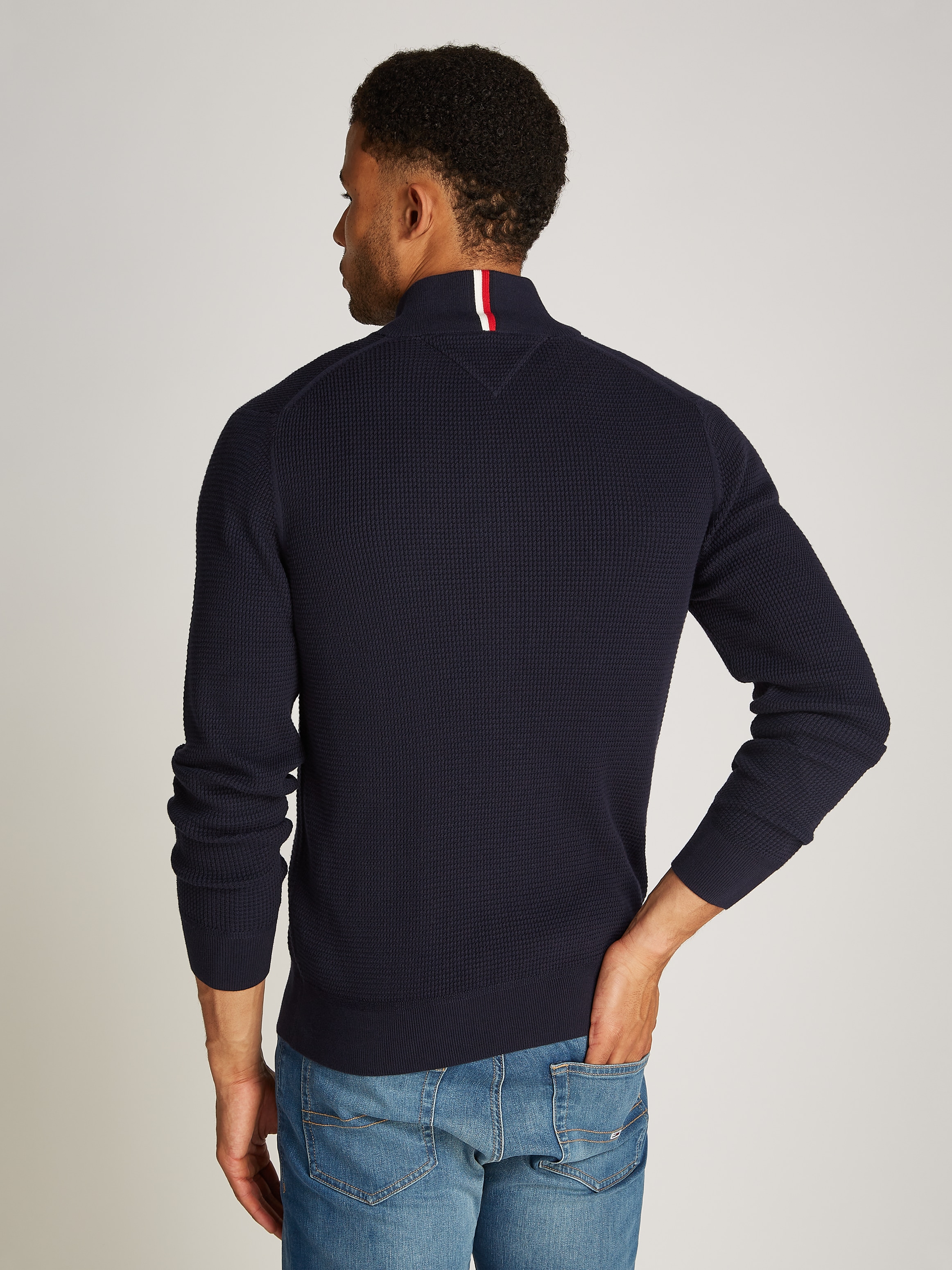 Tommy Hilfiger Cardigan »REFINED STRUCTURE ZIP THRU«, mit feiner Struktur