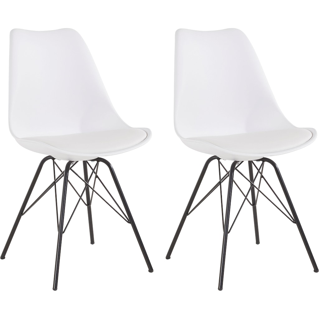 Homexperts 4-Fussstuhl »Ursel 01«, (Set), 2 St., Kunstleder, Sitzschale mit Sitzkissen in Kunstleder