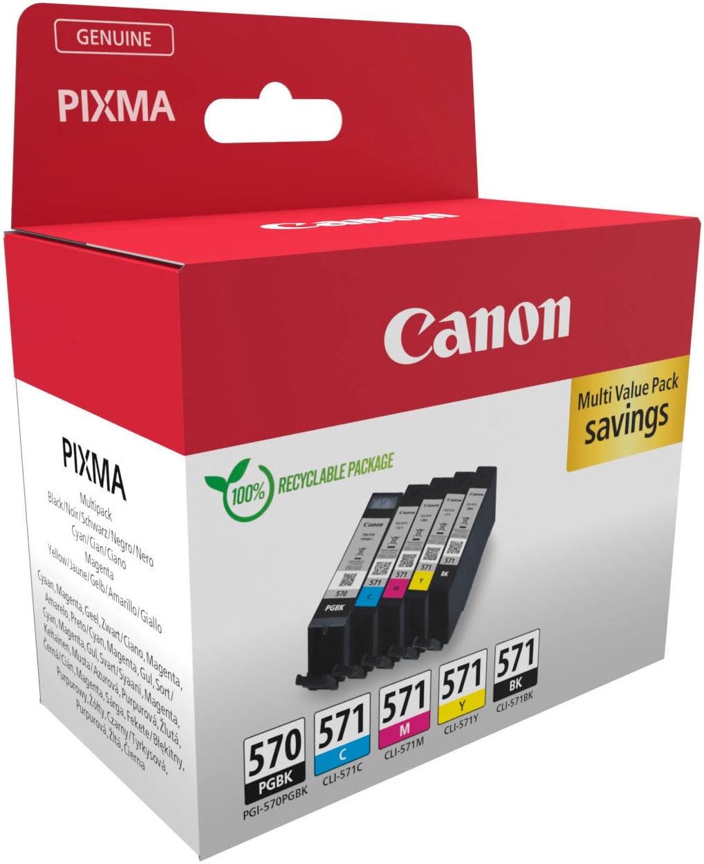 Canon Tintenpatrone »PGI-570/CLI-571 PGBK/C/M/Y/BK Multipack« Canon Tintenpatrone »PGI-570/CLI-571 PGBK/C/M/Y/BK Multipack«