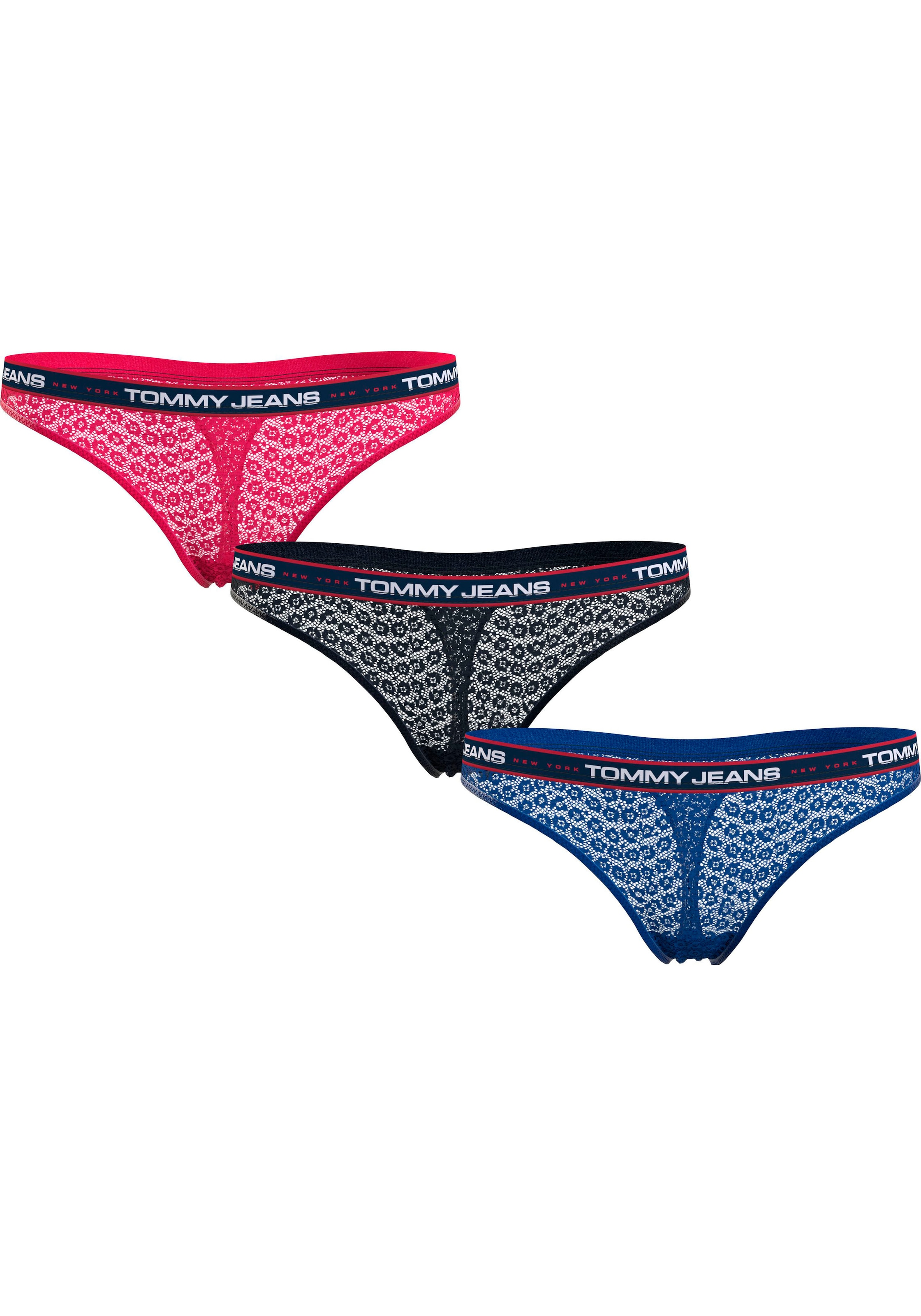 ❤ Tommy Hilfiger Underwear T-String »TJ 3P THONG LACE«, (3 St., 3er-Pack),  mit elastischem Bund entdecken im Jelmoli-Online Shop
