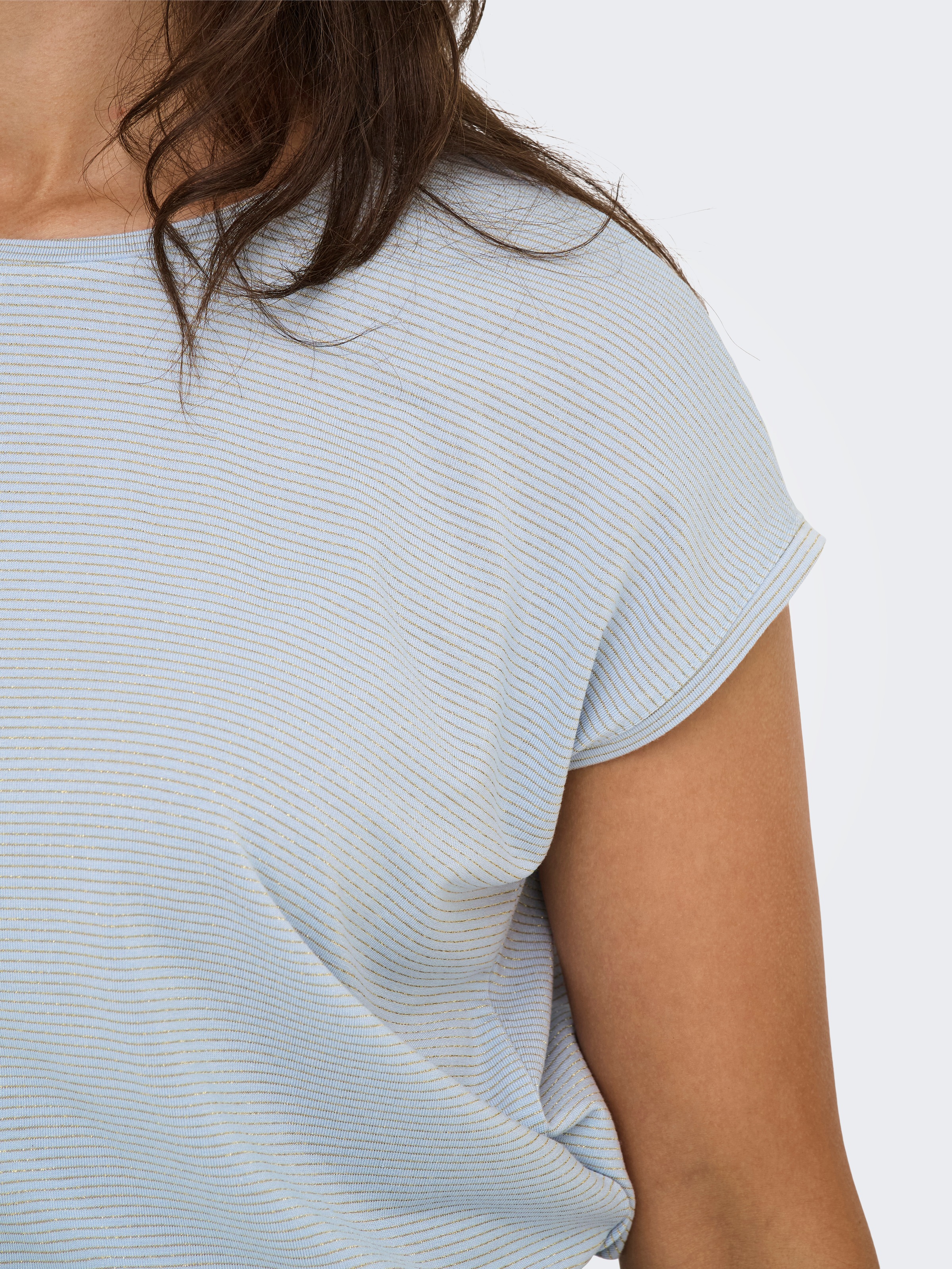 ONLY Kurzarmshirt »ONLCLAUDIA S/S GLITTER STRIPE TOP JRS«