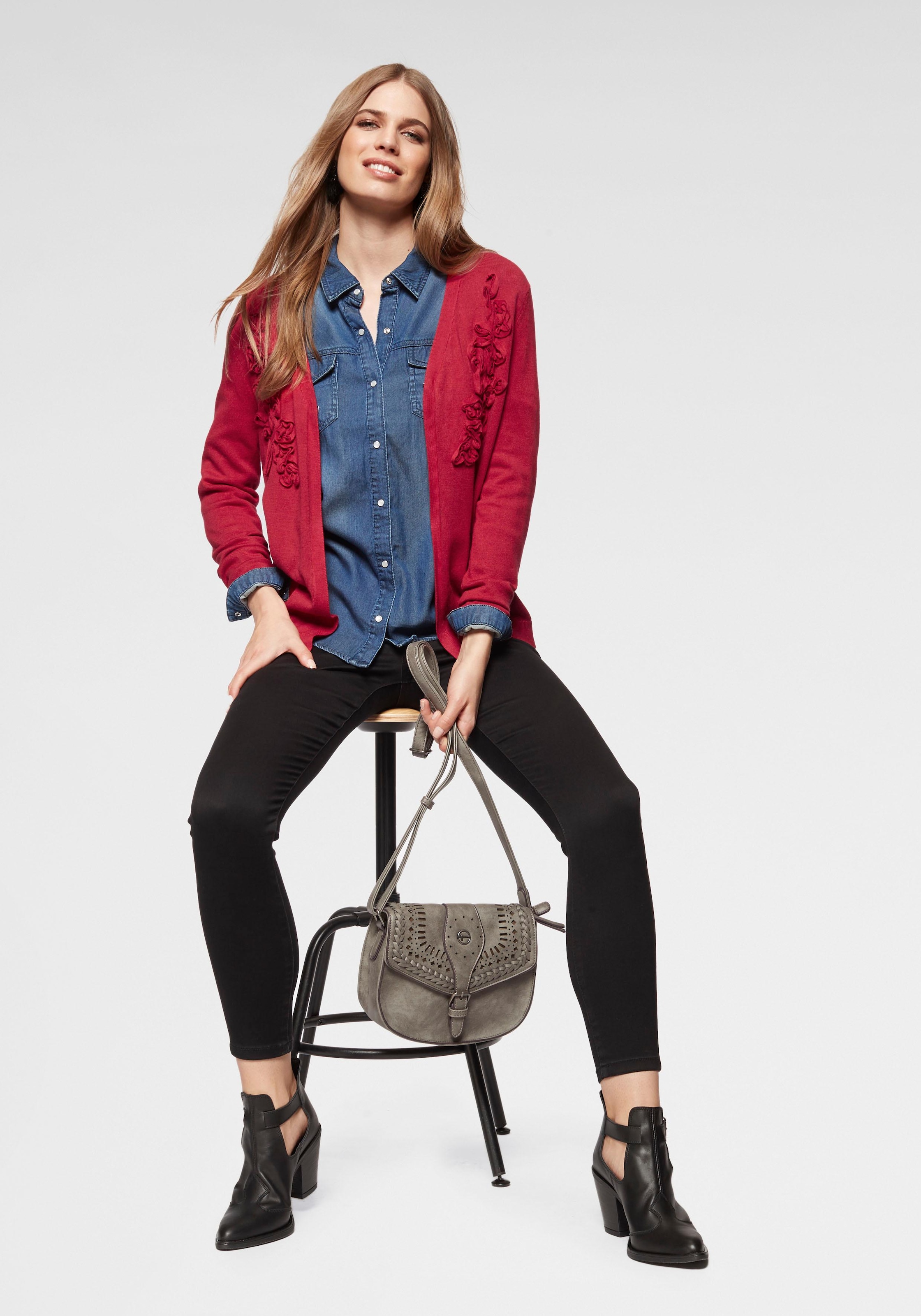 Vila Jeansbluse »VIBISTA«, in leichter Used-Waschung