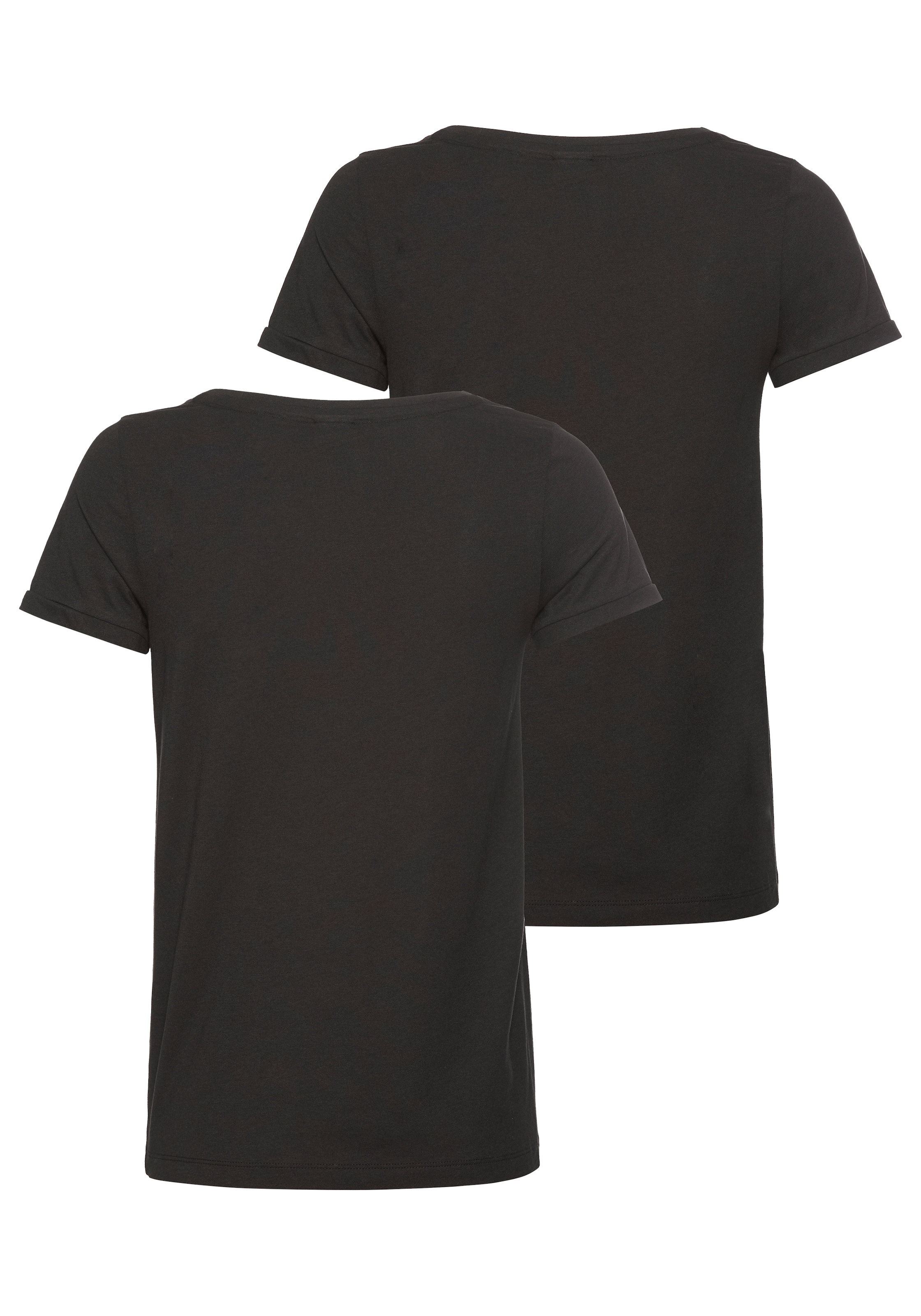 KangaROOS T-Shirt, (Packung, 2 tlg., 2er-Pack), aus weicher Baumwollware