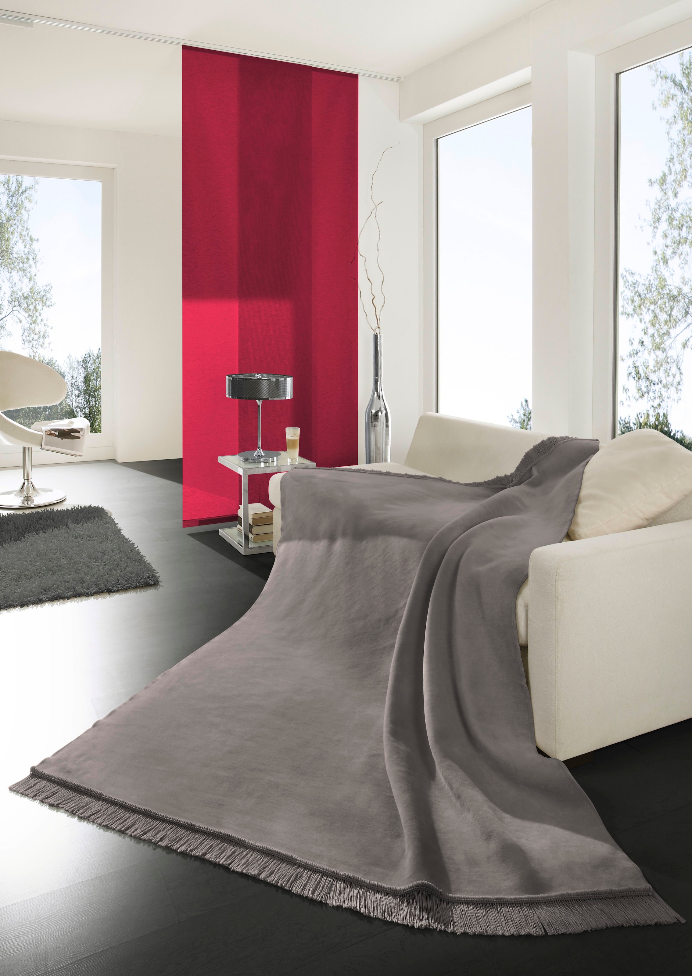 Biederlack Wohndecke »Unicolour Franse«, in vielen Farben, Kuscheldecke