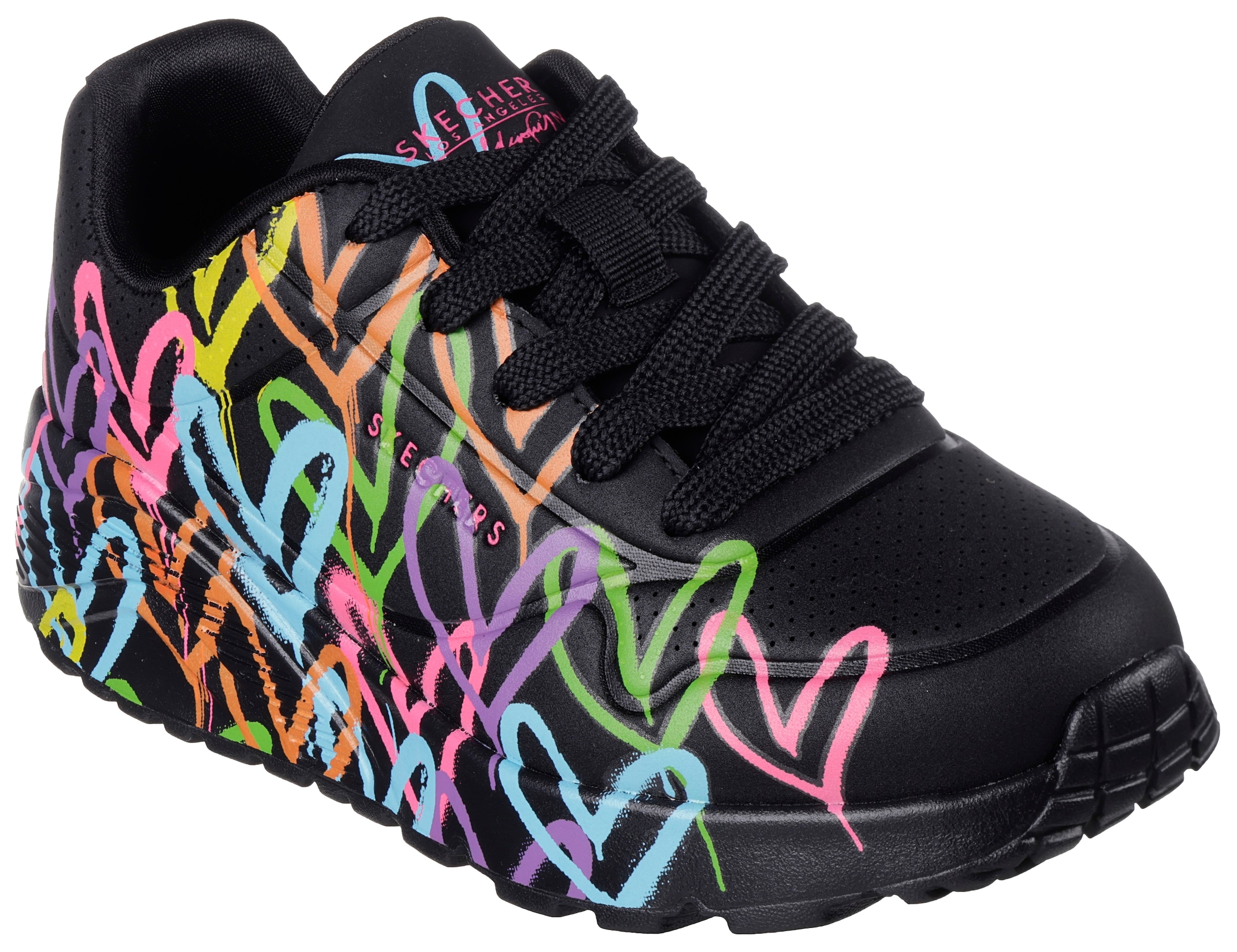 Skechers Sneaker »JGoldfarbencrown: Uno Lite - Spread the Love«, Chunky Sneaker, Pleatausneaker, Retro Sneaker mit allover Print