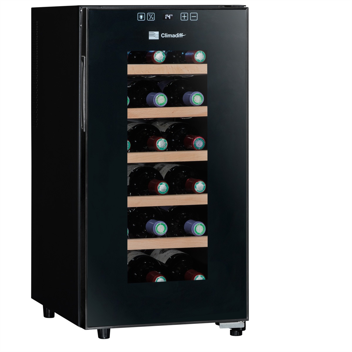 CLIMADIFF Weinkühlschrank »Climadiff Weinkühlschrank CC18F, Freistehend, 1 Zone, 18 Flaschen«