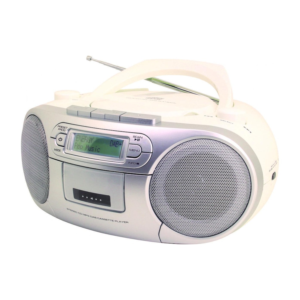 Soundmaster Digitalradio (DAB+) »Boombox SCD7900WE Weiss Silber Mehrfarbig«, (CD Digitalradio (DAB+)-FM-Tuner)