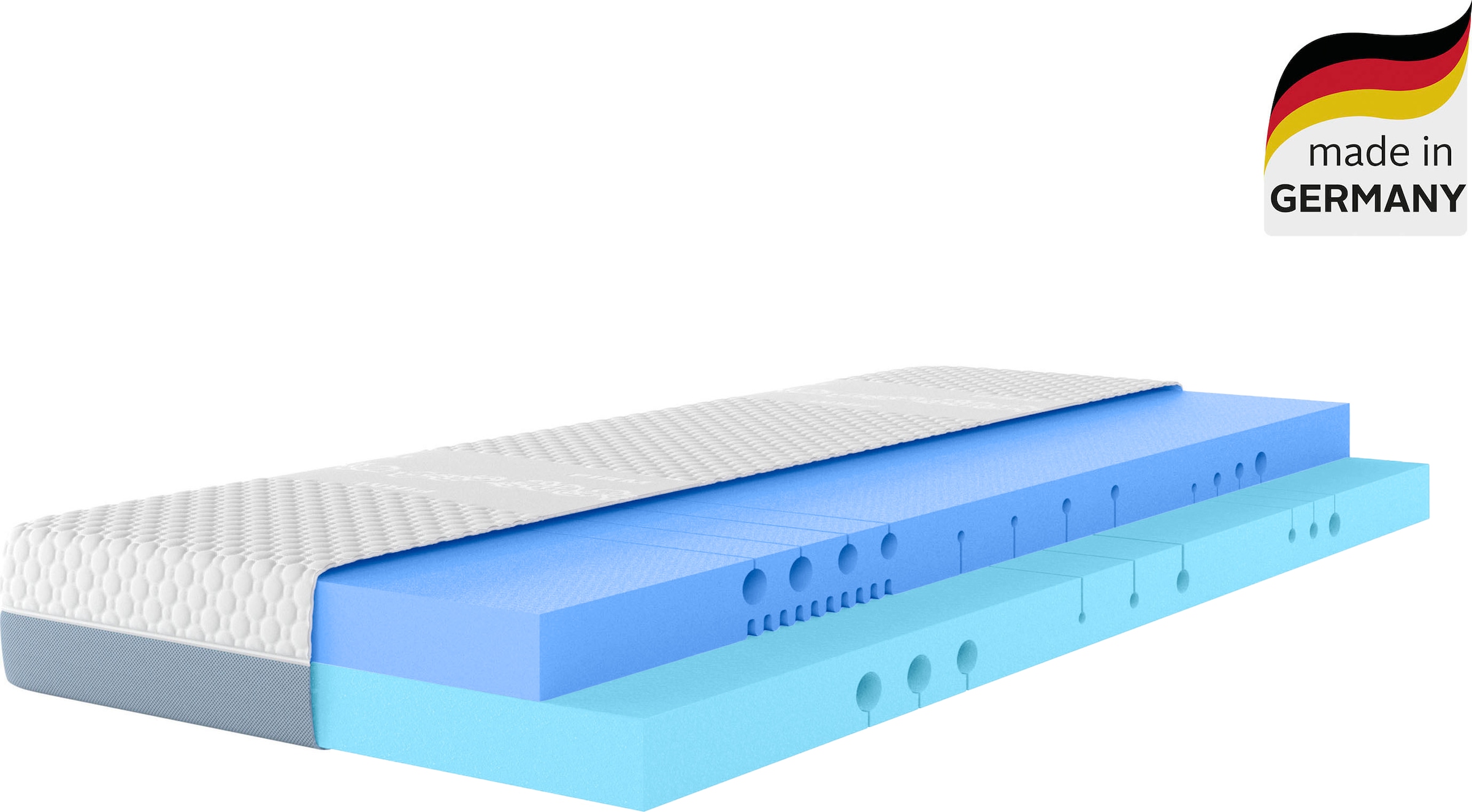 Schlafwelt Komfortschaummatratze »Flipper, Auswahl aus zwei Wendematratzen mit gesamt 4 Härten für ALLE Körpergewichte (von H2 bis H4), immer optimal für Seiten/Rücken und Bauchschläfer«, 19 cm hoch, Raumgewicht: 39 kg/m³, (1 St.)