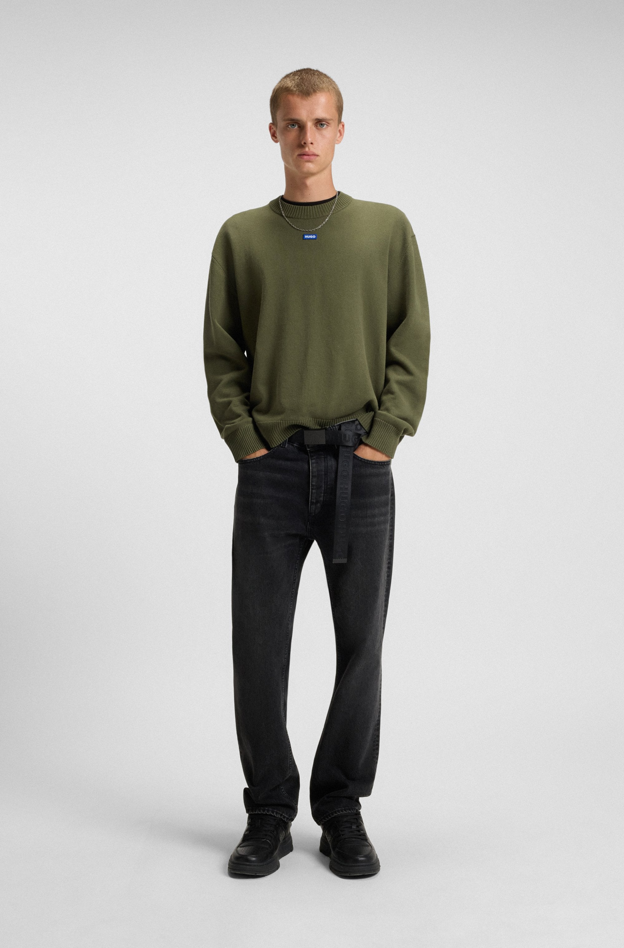 HUGO Blue Rundhalspullover »San Casey«, relaxed fit