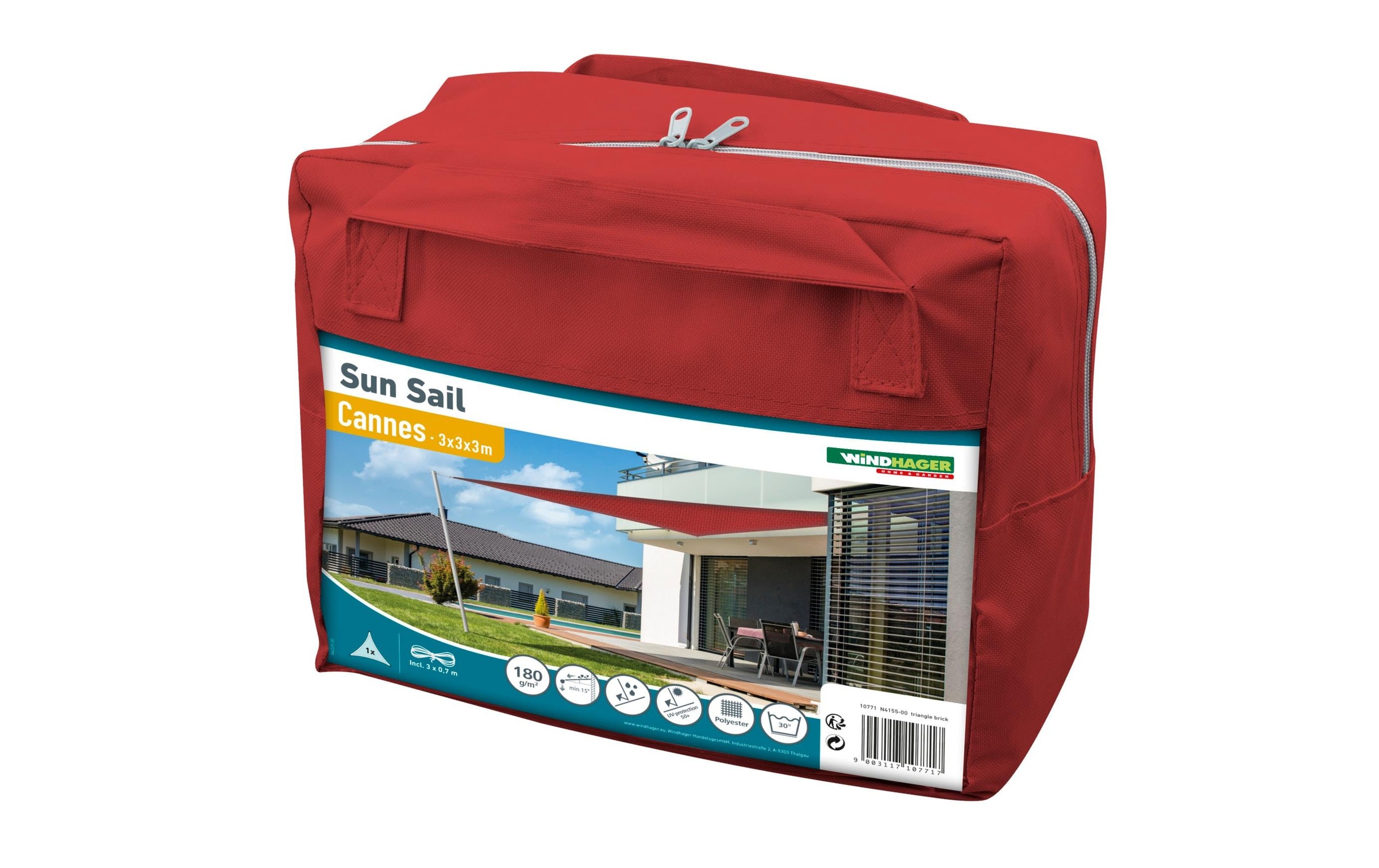 Windhager Sonnensegel »Dreieck 3m,rot«