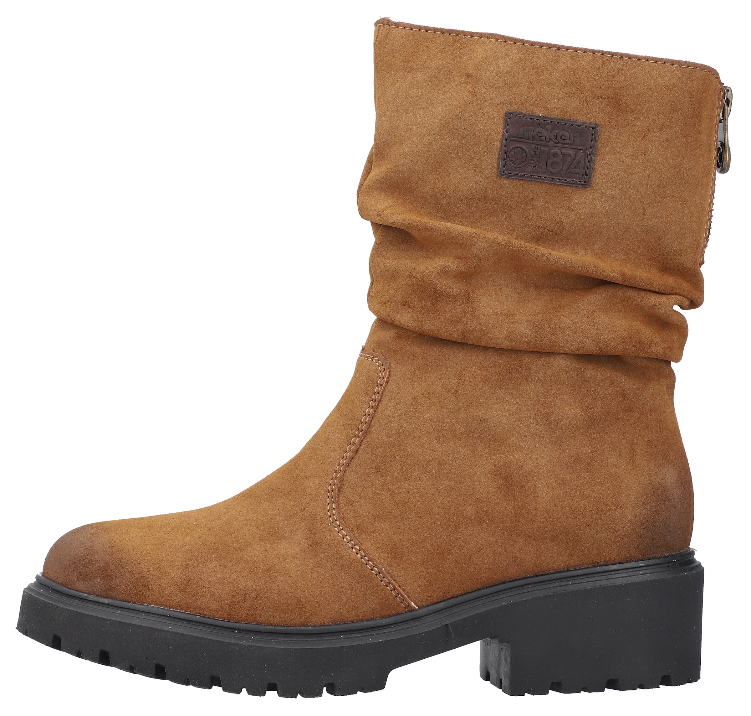 Rieker Winterstiefelette, Winterboots, Profilsohle, slouchy Schaft, mit Innenreissverschluss