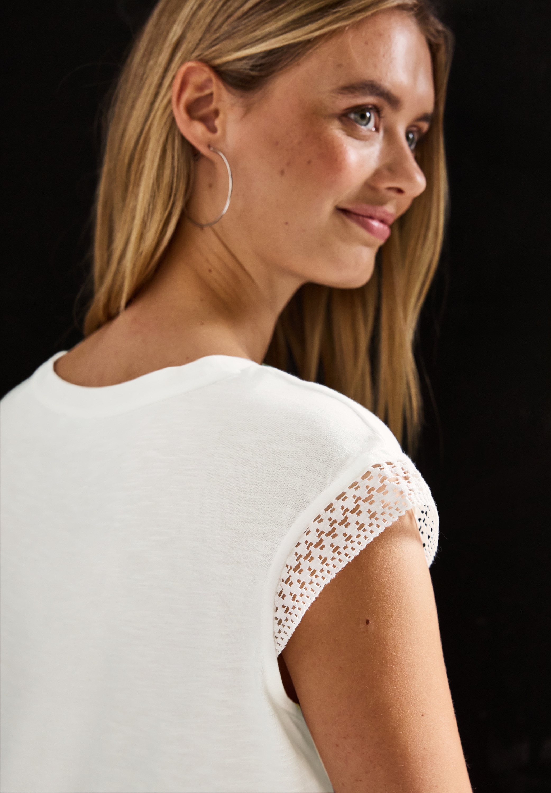 STREET ONE Shirttop, mit Häkeldetails