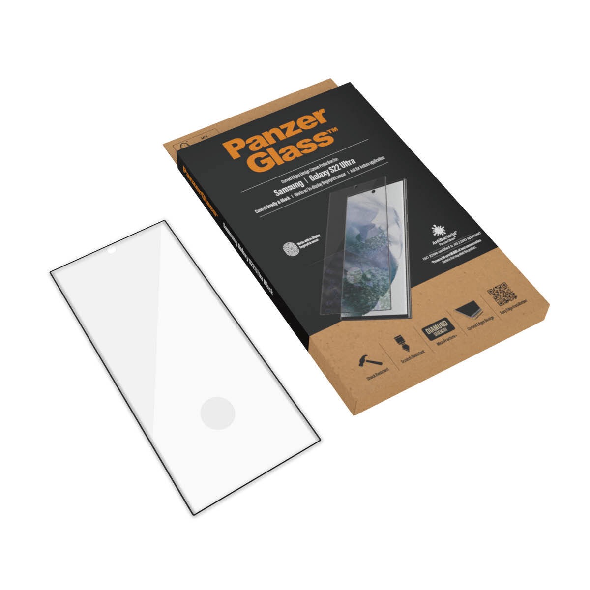 PanzerGlass Displayschutzglas »E2E Samsung Galaxy S22 Ultra Antibakteriel«, (1 St.)