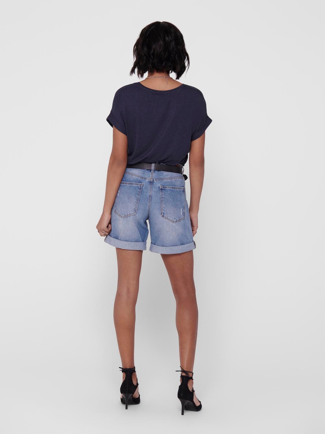 ONLY T-Shirt »ONLMOSTER S/S O-NECK TOP NOOS JRS«, mit Aufschlag am Arm