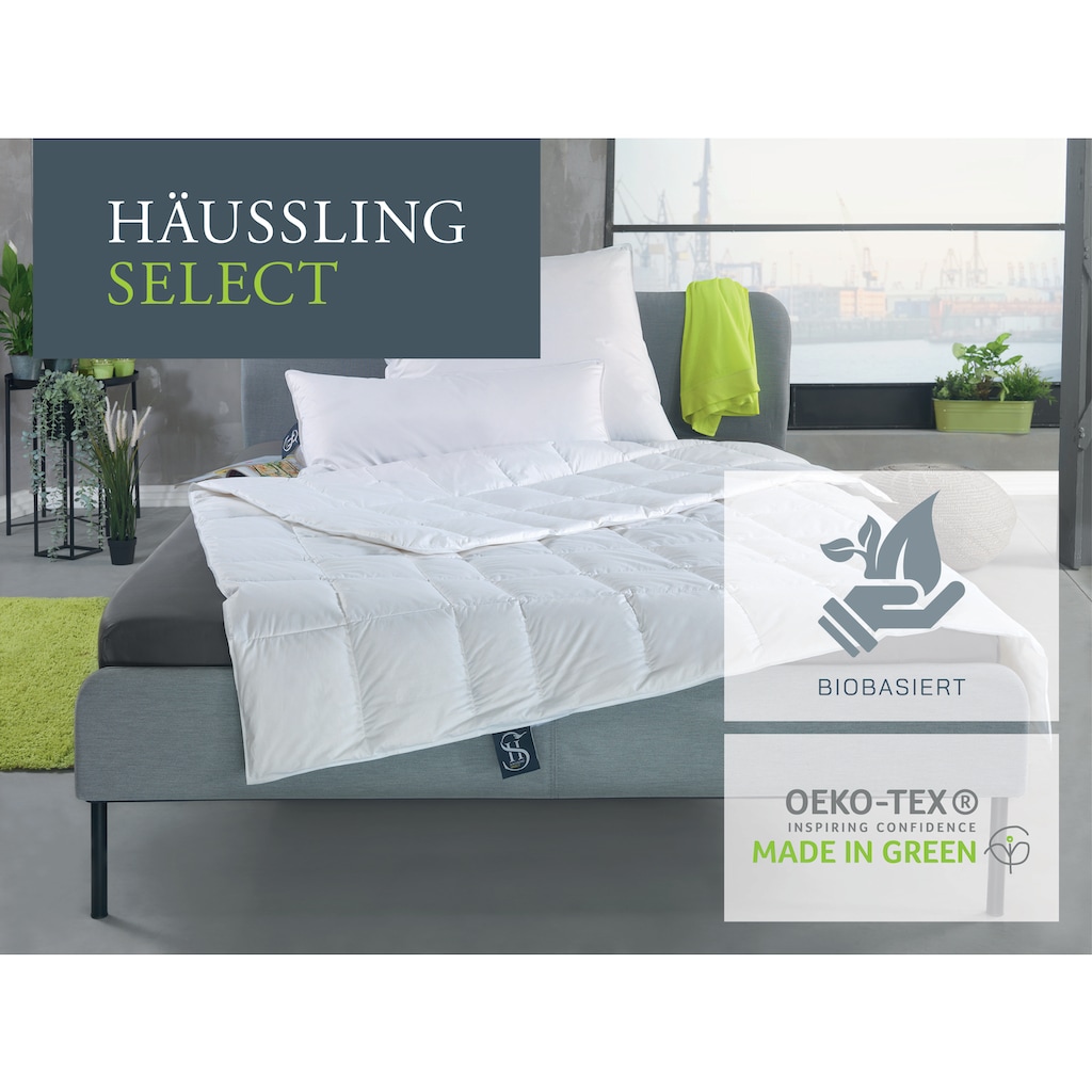 Haeussling Daunenkissen »Häussling Select-Made in Green«, Füllung: weisse neue Gänsedaunen- und federn, Bezug: 100% Baumwolle, (1 St.)