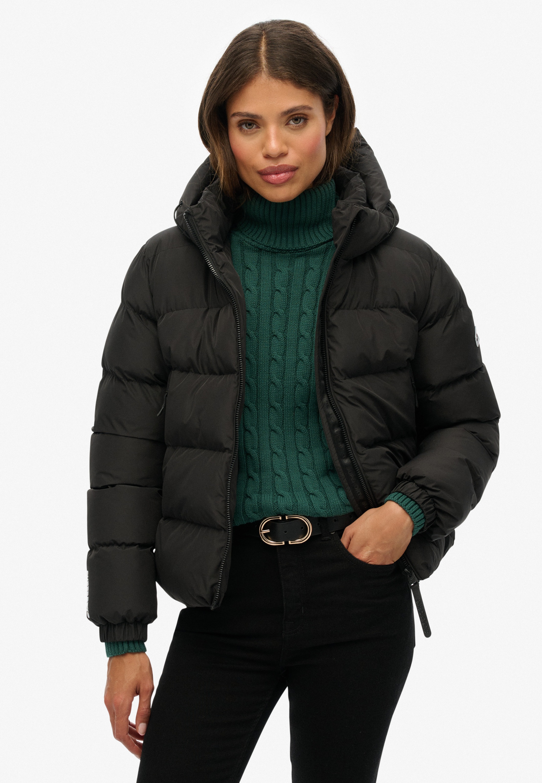 Superdry Steppjacke »HOODED SPORTS PUFFER JACKET«, mit Kapuze