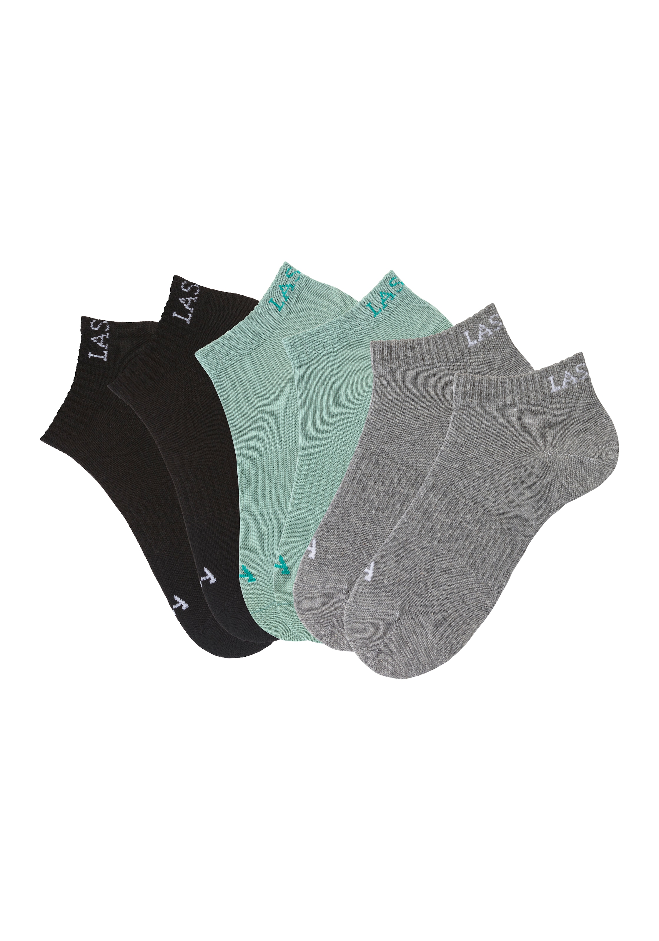 LASCANA ACTIVE Sneakersocken, (Packung, 6 Paar), mit eingestricktem Marken Logo