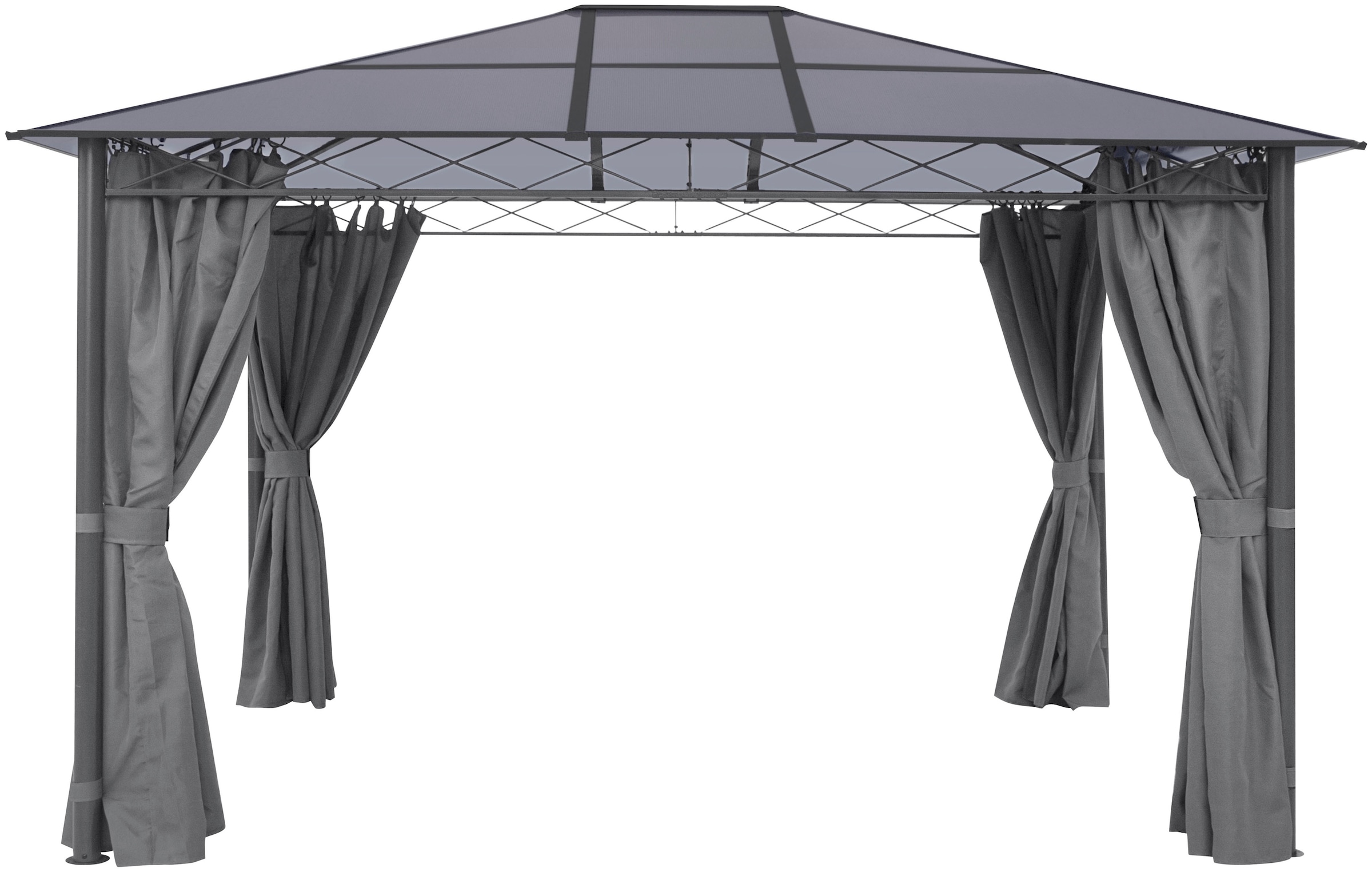 KONIFERA Pavillon »Nizza«, 360x300 cm, Stahlgestell, Polycarbonat-Dachplatten, inkl. Moskitonetze