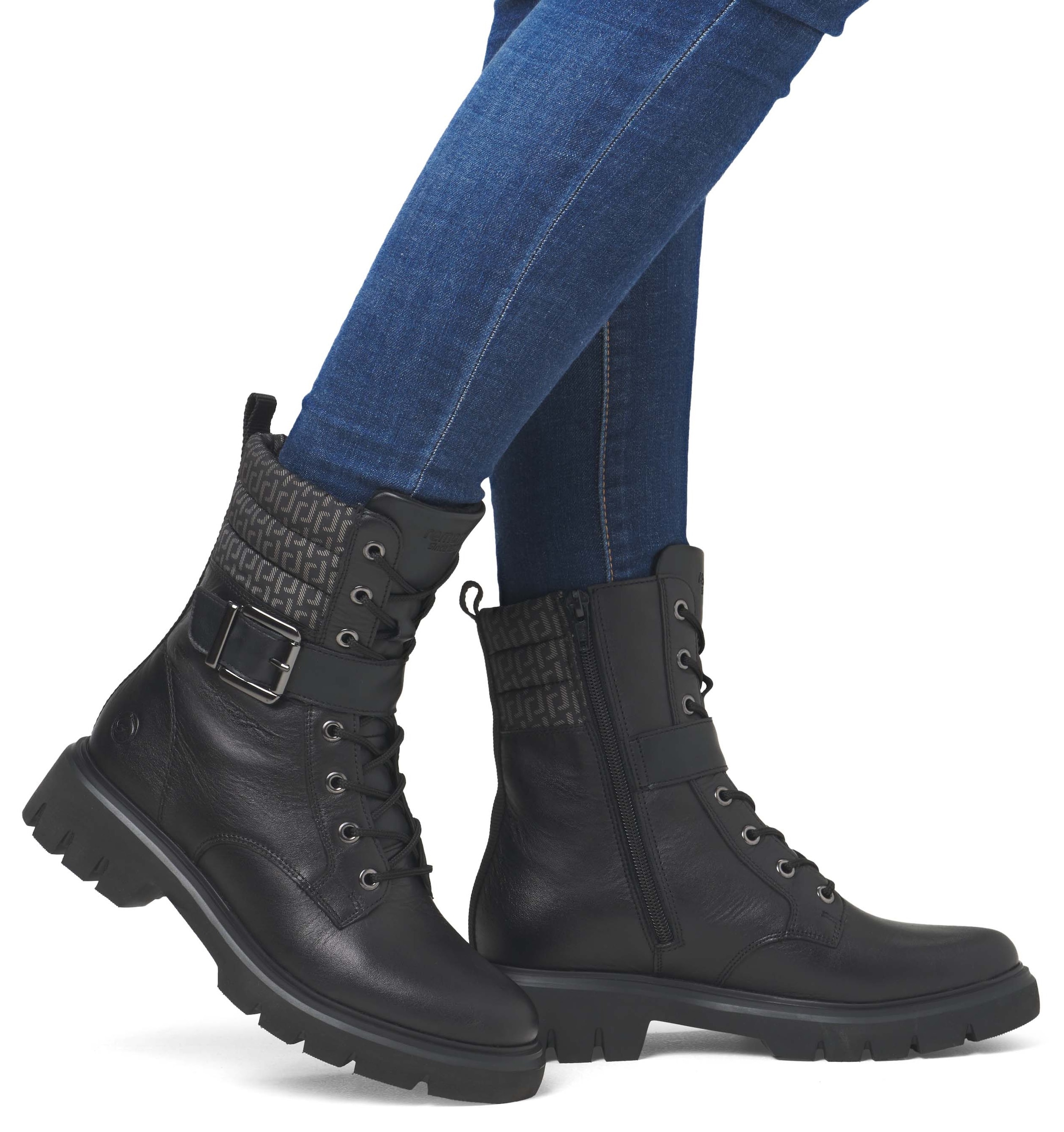 Remonte Winterstiefelette, Blockabsatz, Winterboots, Schnürboots mit Innenreissverschluss