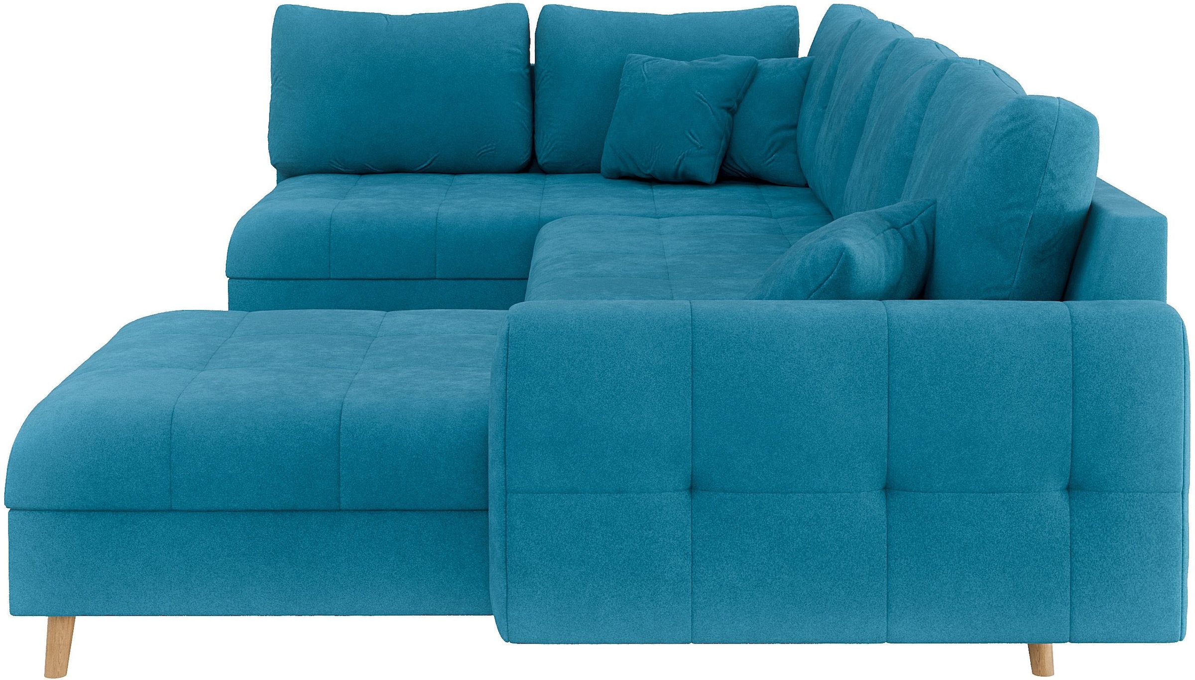 Home affaire Wohnlandschaft »CHARRE U-Form mit Ottomane, Masse B/T/H: 310/161/81 cm«, feine Steppung, lose Rücken- und Zierkissen, auch in Cord und Bouclé