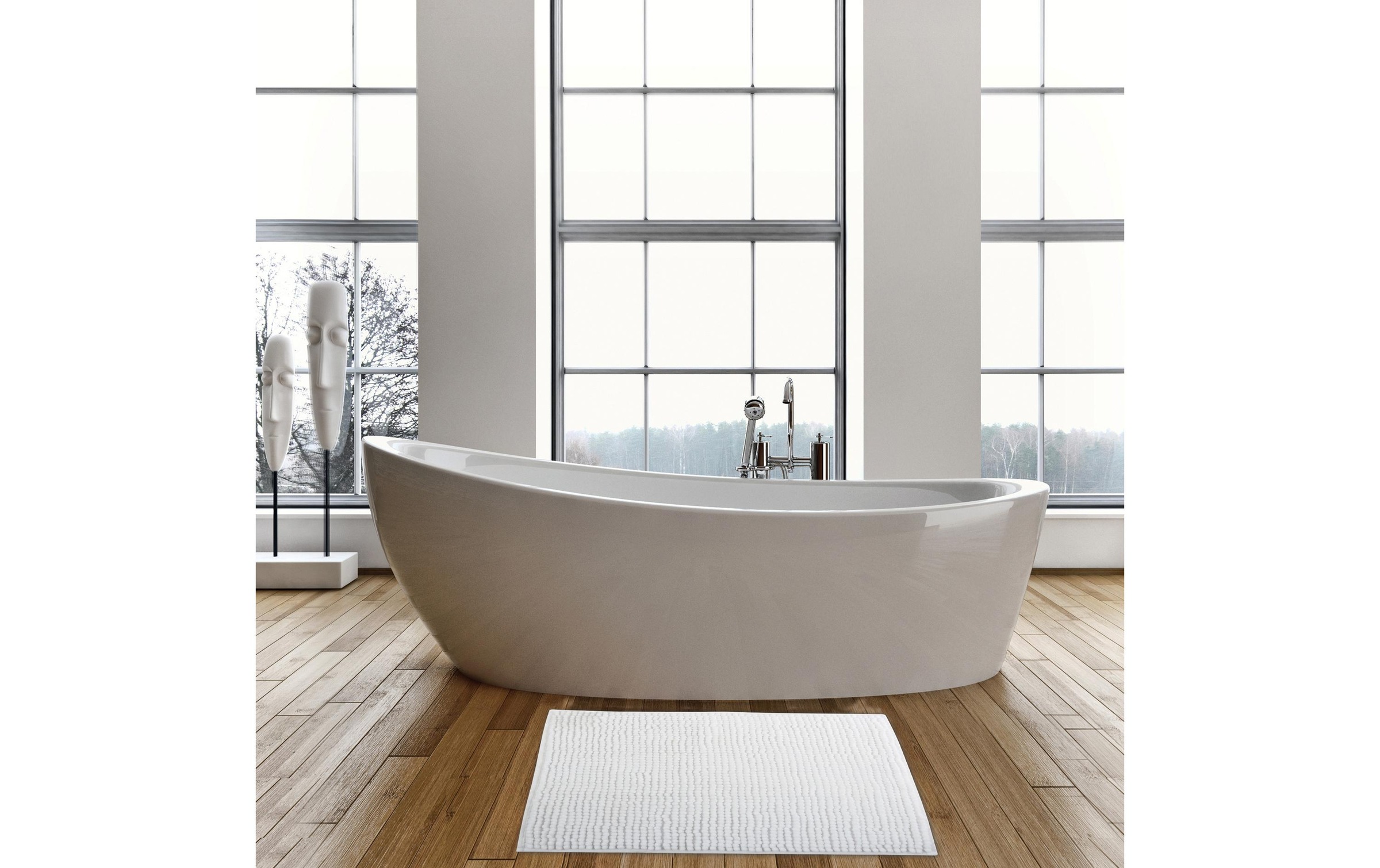 MSV Badematte »Chenille Weiss«