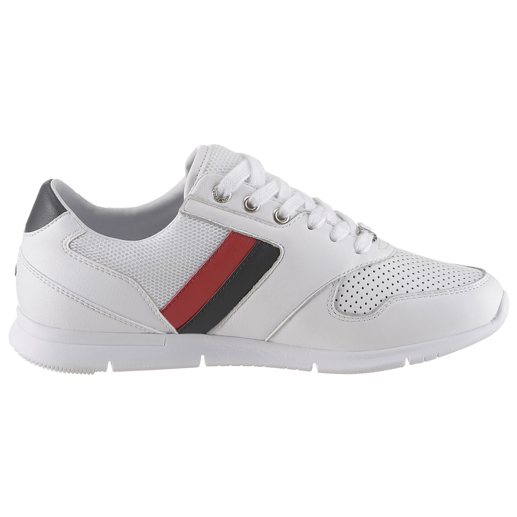 Tommy Hilfiger Sneaker »LIGHTWEIGHT LEATHER SNEAKER«, mit sommerlichem Lochmuster, Freizeitschuh, Halbschuh, Schnürschuh