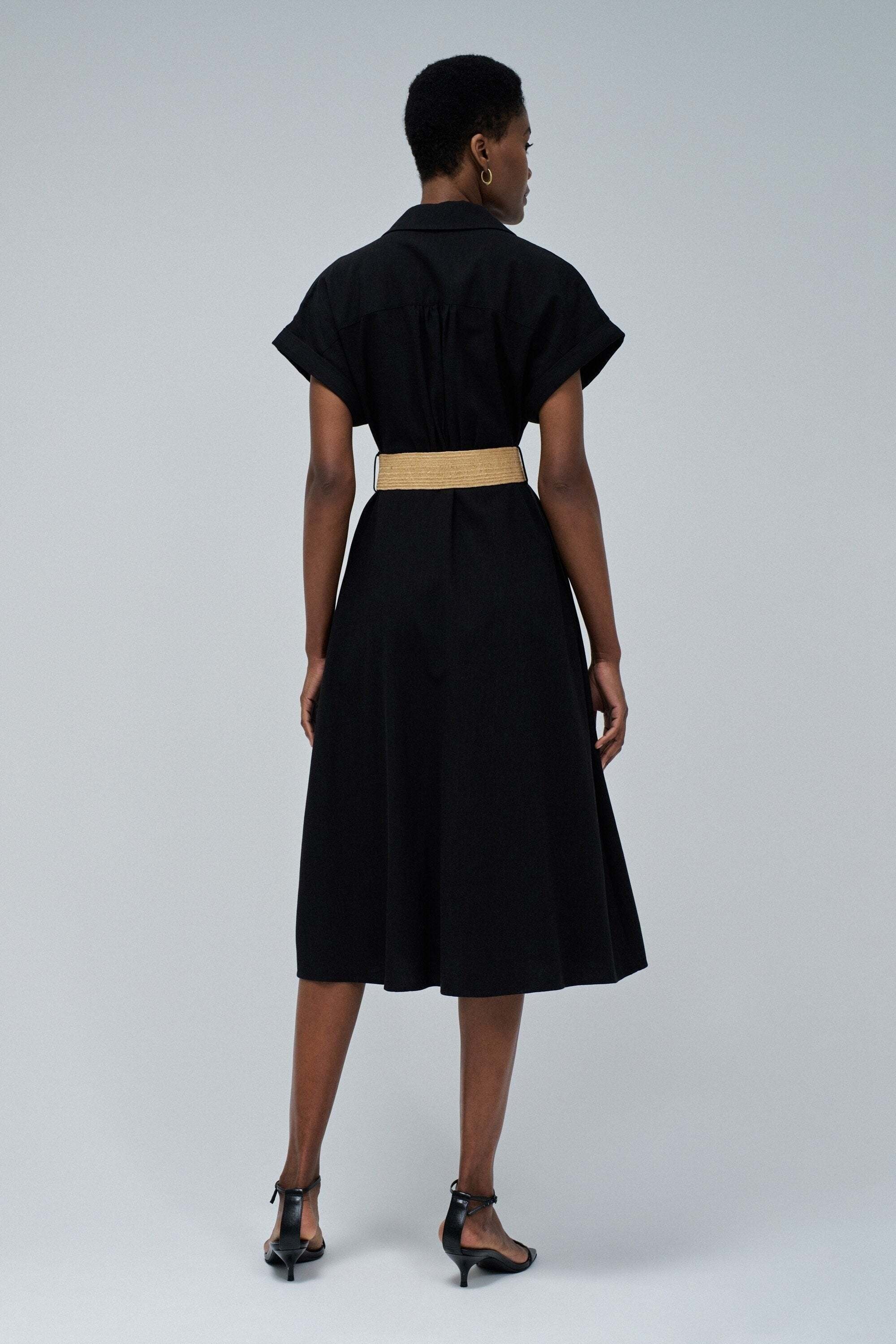 Salsa Midikleid »Salsa Jeans Midikleid Linen Shirt Dress With Front Buttoned Belt«