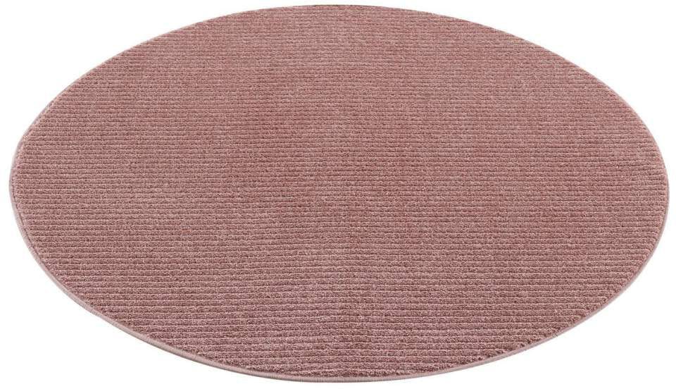 Carpet City Teppich »233-82-FANCY900«, rund, Kurzflor, Einfarbig, 3D-Optik, Streifen Look