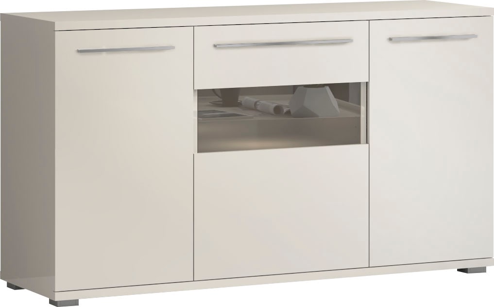 Places of Style Kommode »Piano«, (H/B/T): 84,6/150/45,2cm), Hochglanz UV lackiert, Soft-Close Funktion