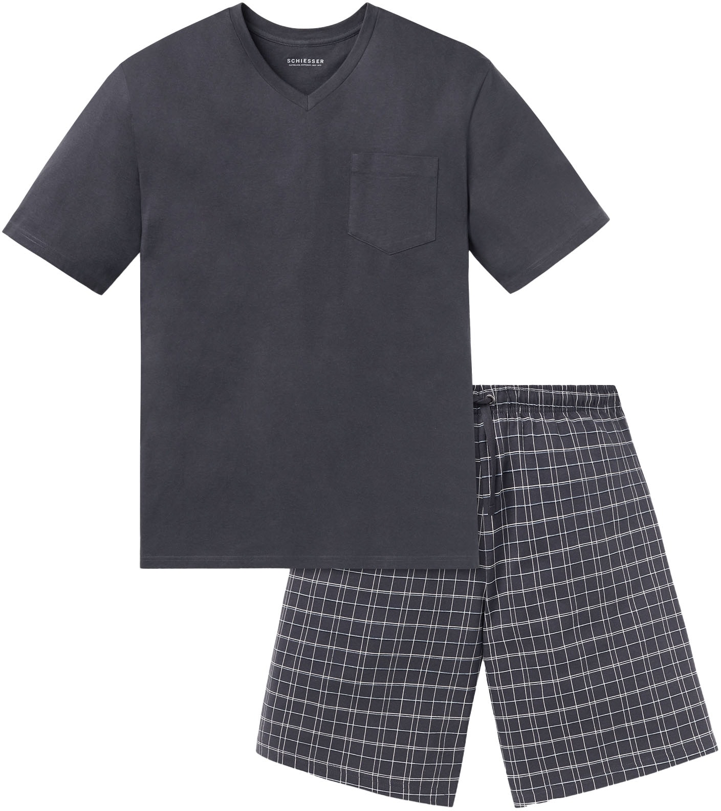 Schiesser Shorty »"Ebony"«, (2 tlg.), mit aufgesetzter Brusttasche