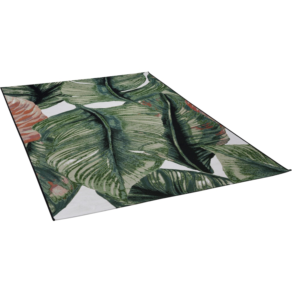 TOM TAILOR HOME Teppich »Garden Leaf«, rechteckig, Flachgewebe, In- und Outdoor geeignet, Wohnzimmer
