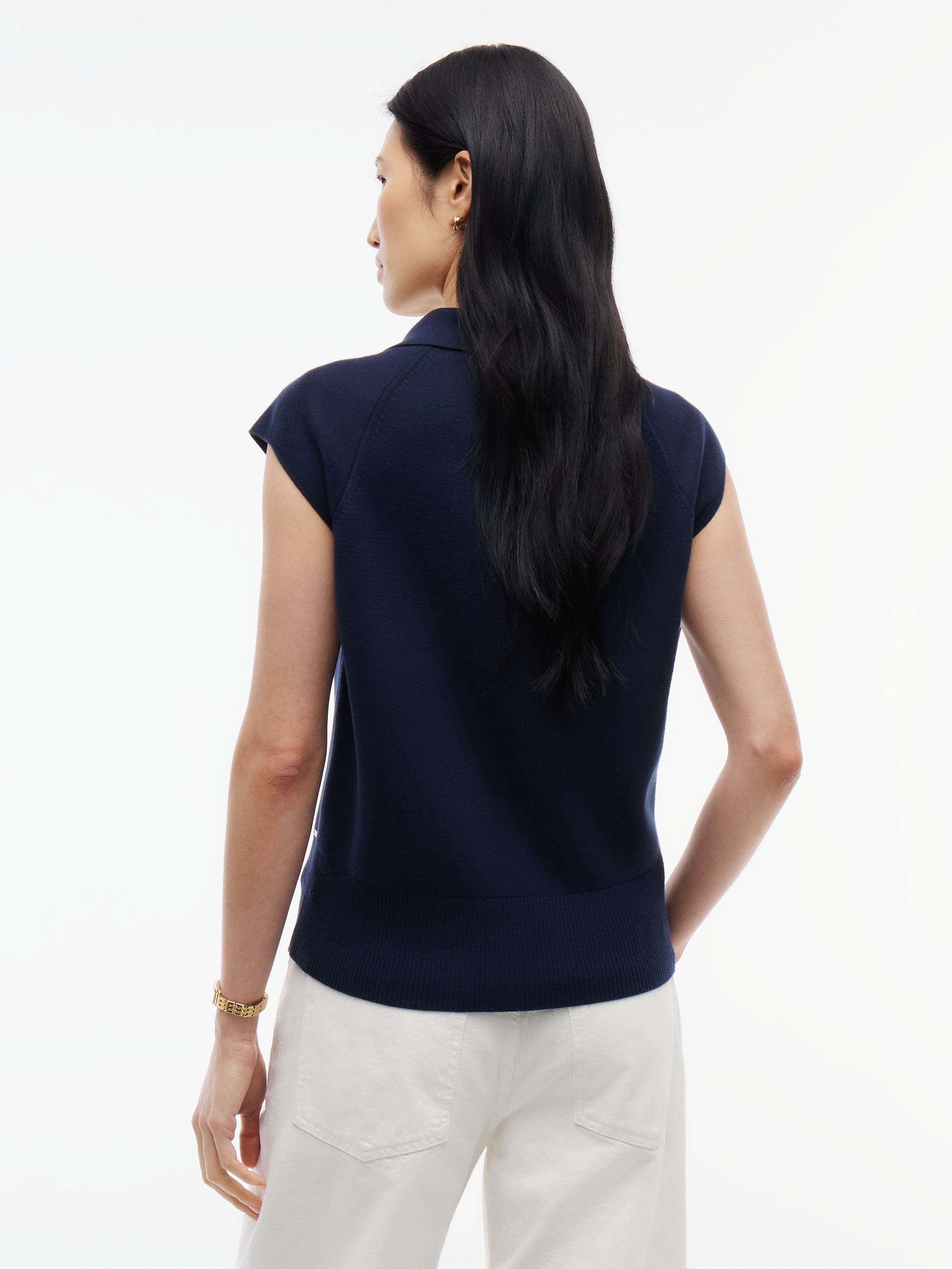 Tommy Hilfiger Strickweste "COTTON FULL NEEDLE POLO VEST" Baumwollmischung