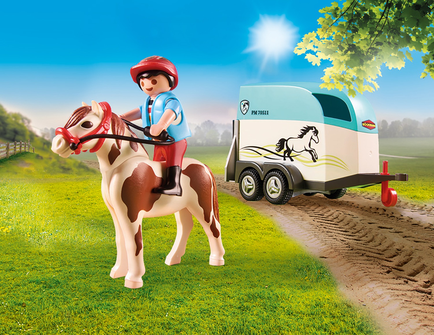 Playmobil® Konstruktions-Spielset »PKW mit Ponyanhänger (70511), Country«, (44 St.), Made in Germany