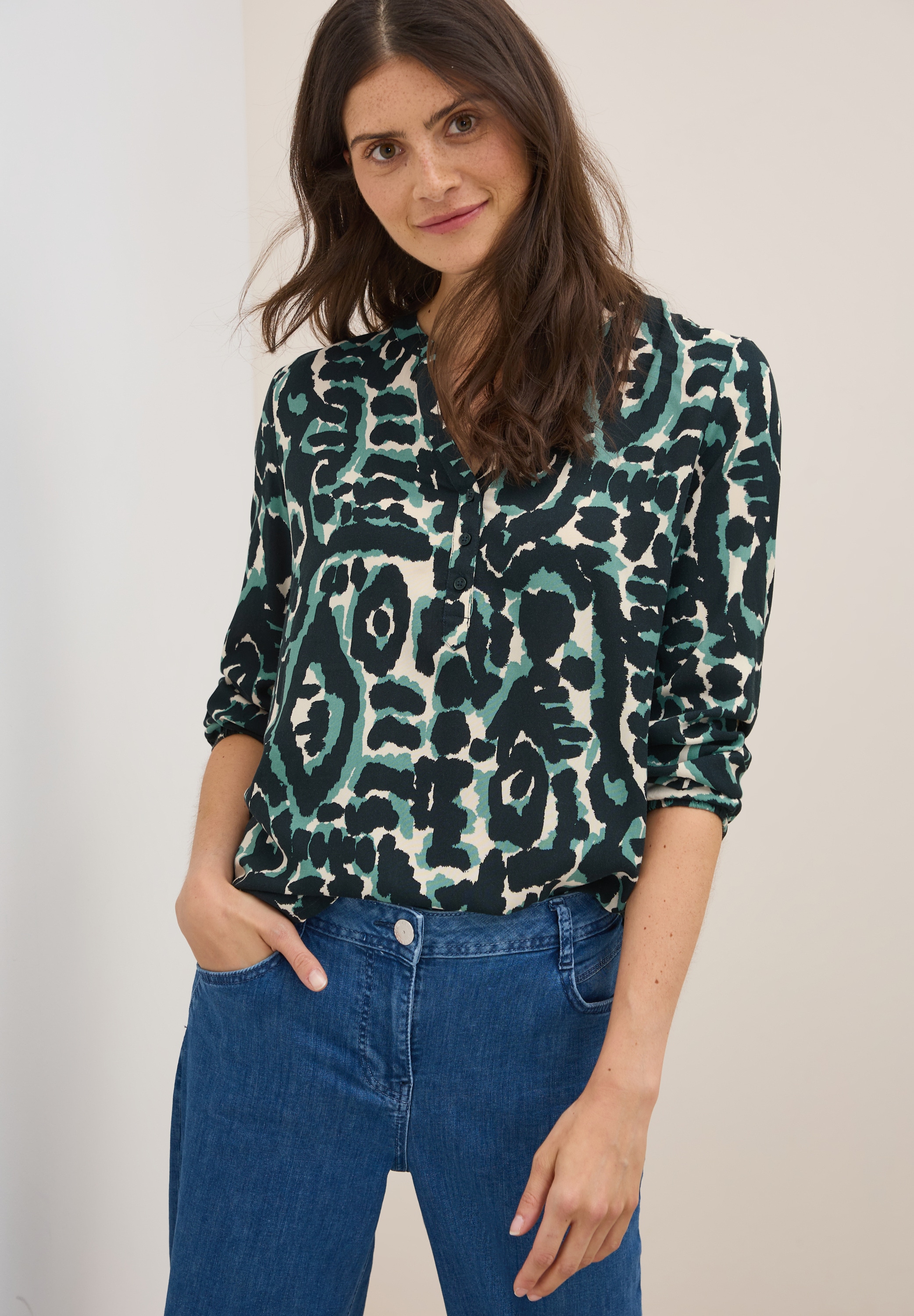 Cecil Langarmbluse, mit All-Over Print