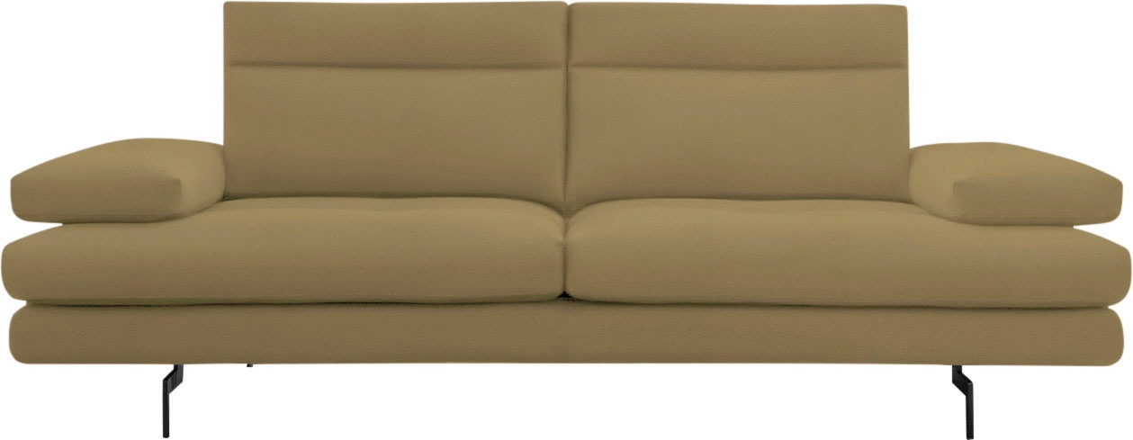 CALIA ITALIA 3-Sitzer »Toby Wing, Designsofa, hochwertige Verarbeitungsdetails, bequem«, inkl. Sitztiefenverstellung und Armteilfunktion, Füsse in Schwarz matt